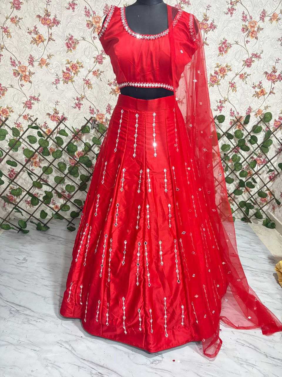 Ynf Malay Satin Silk KESH508 1119 Lehengas Wholesale Designer Lehenga Embroidered Lehenga Mirror Work Lehenga Manufacturer- Kapda Export