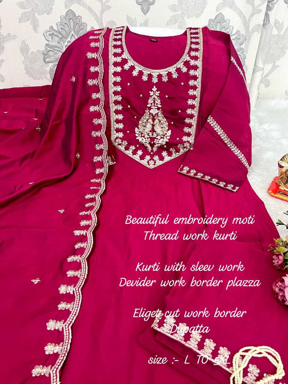 Ynf Muslin KESH594 Barira Kurti Plus Size Collections Wholesale Party Wear Kurtis Designer Kurtis Embroidered Kurtis Manufacturer- Kapda Export