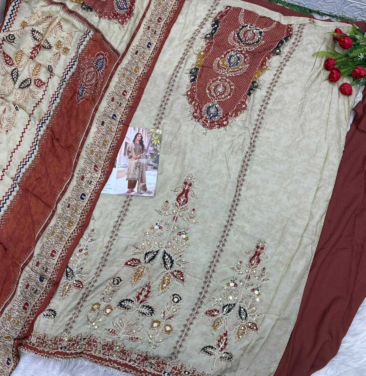 Ynf Muslin KESH677 AT-176 Suits & Dresses Wholesale Printed Suits Designer Suits Handwork Suits Manufacturer- Kapda Export