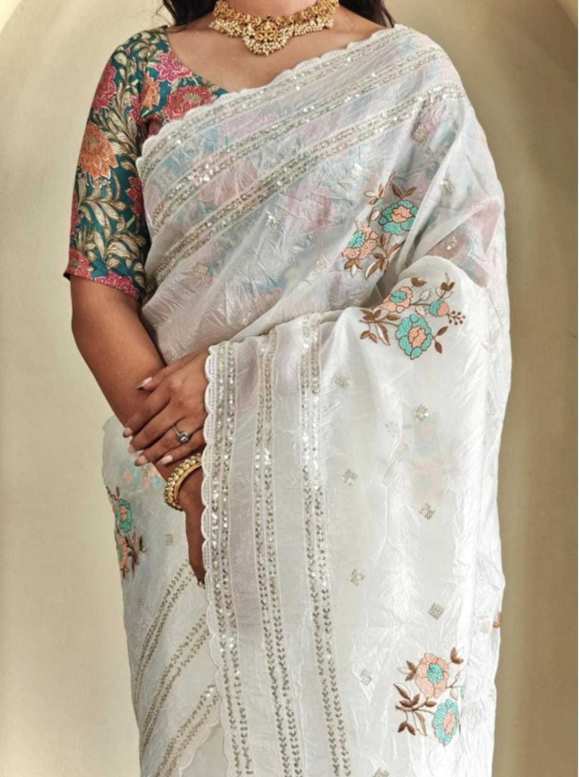 Ynf Organza KESH694 13 Sarees Festive Collections Wholesale Organza Sarees Sequence Sarees Onam Collections Manufacturer- Kapda Export