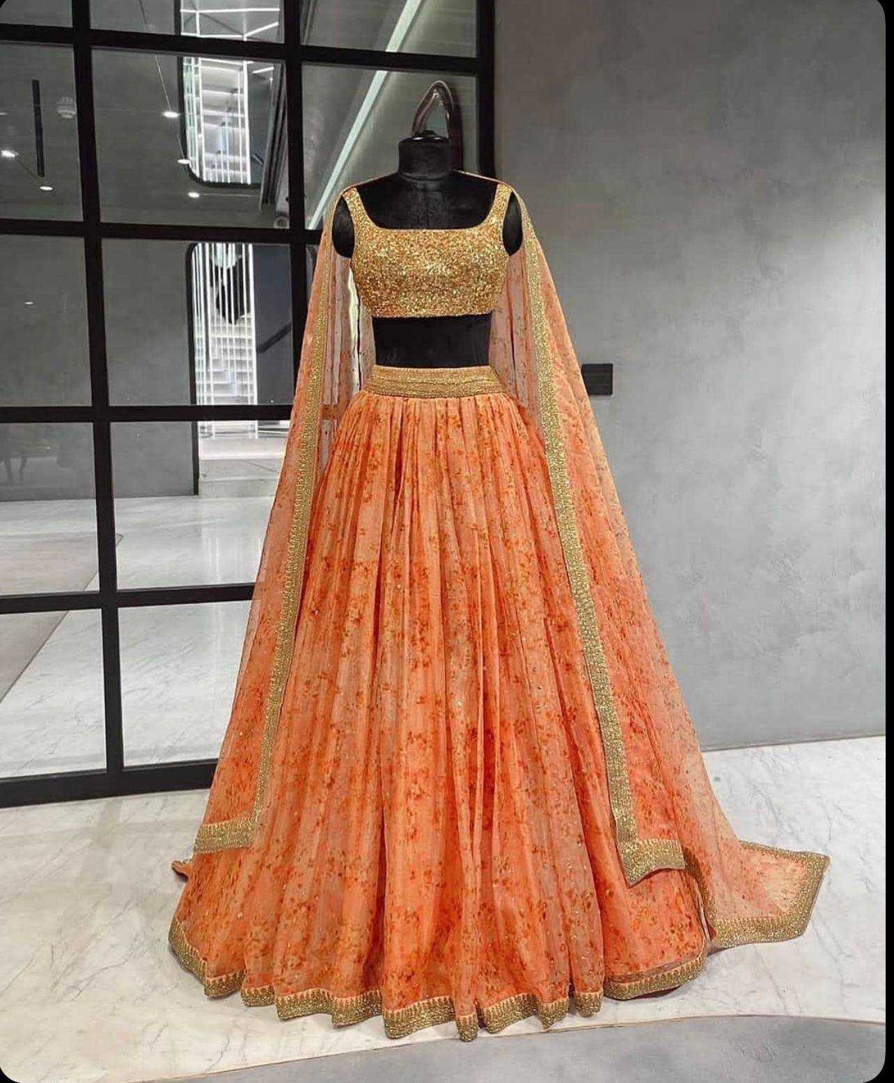 Ynf Organza Silk RIN213 1057 Lehengas Wholesale Designer Lehenga Printed Lehenga Sequins Lehenga Manufacturer- Kapda Export