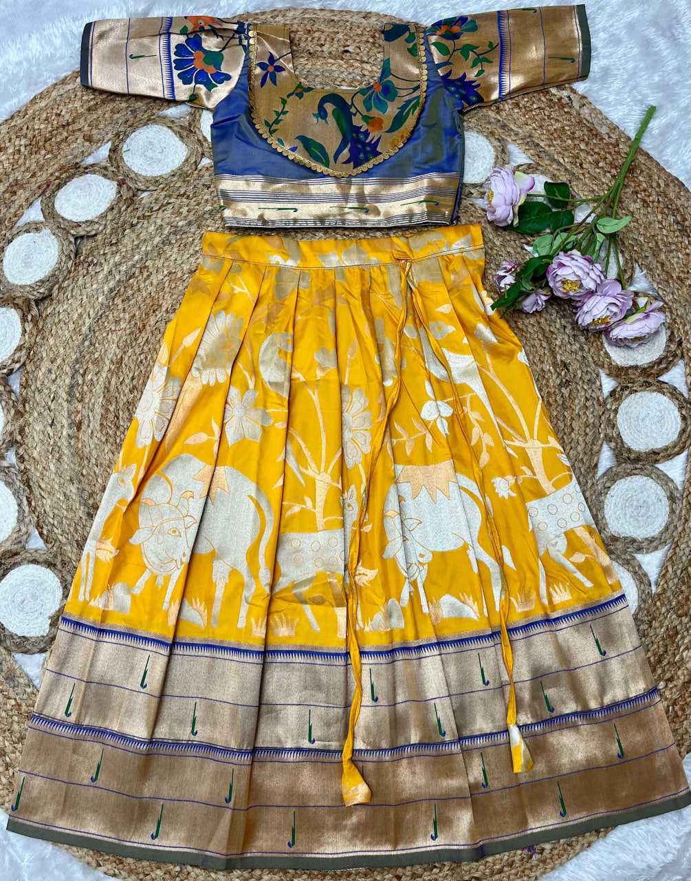 Ynf Paithani Silk KESH685 129 Kids Wear Festive Collections Wholesale Kids Lehenga Kids Lehenga Choli Baby Girl Lehenga Manufacturer- Kapda Export