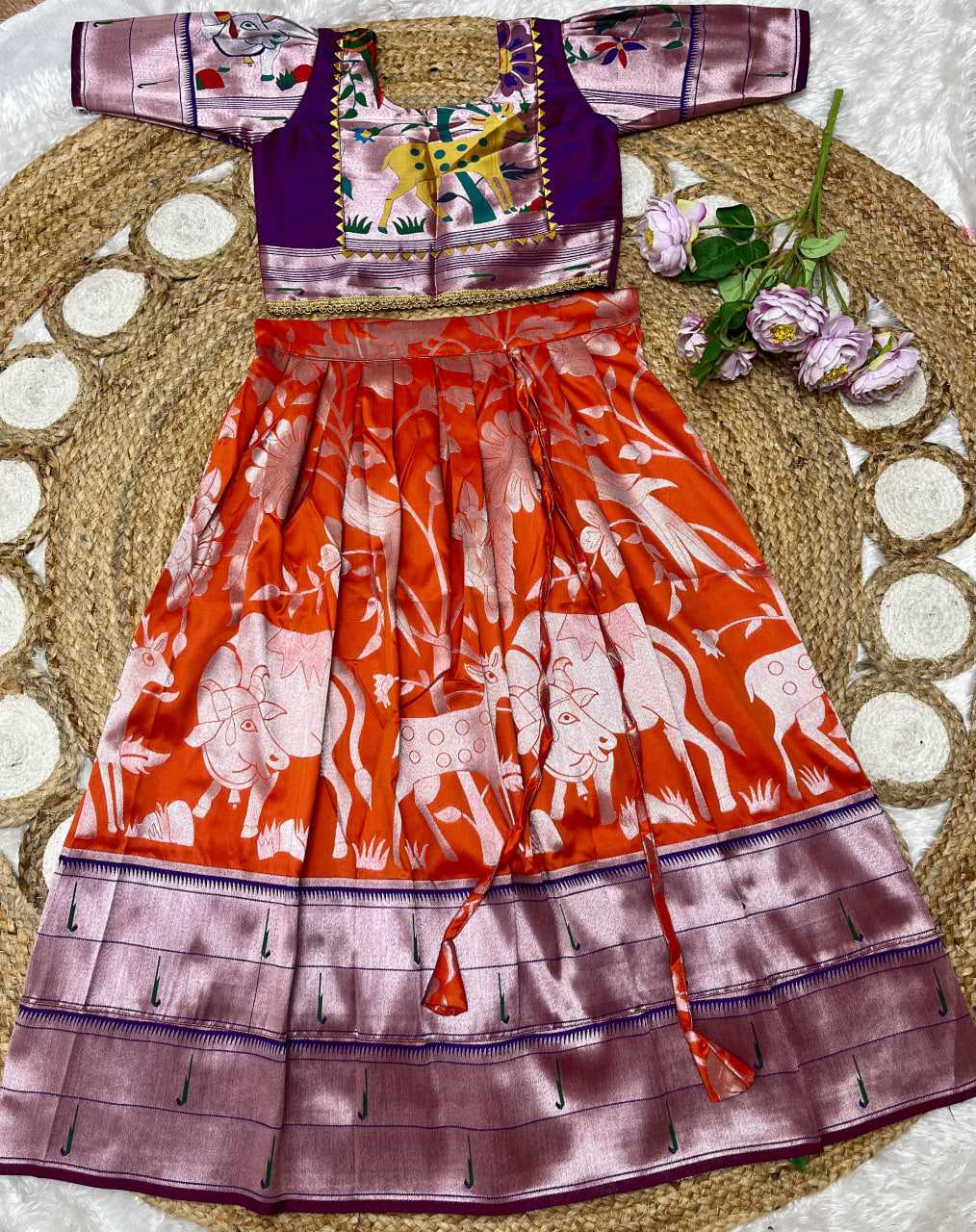 Ynf Paithani Silk KESH685 129 Kids Wear Festive Collections Wholesale Kids Lehenga Kids Lehenga Choli Baby Girl Lehenga Manufacturer- Kapda Export