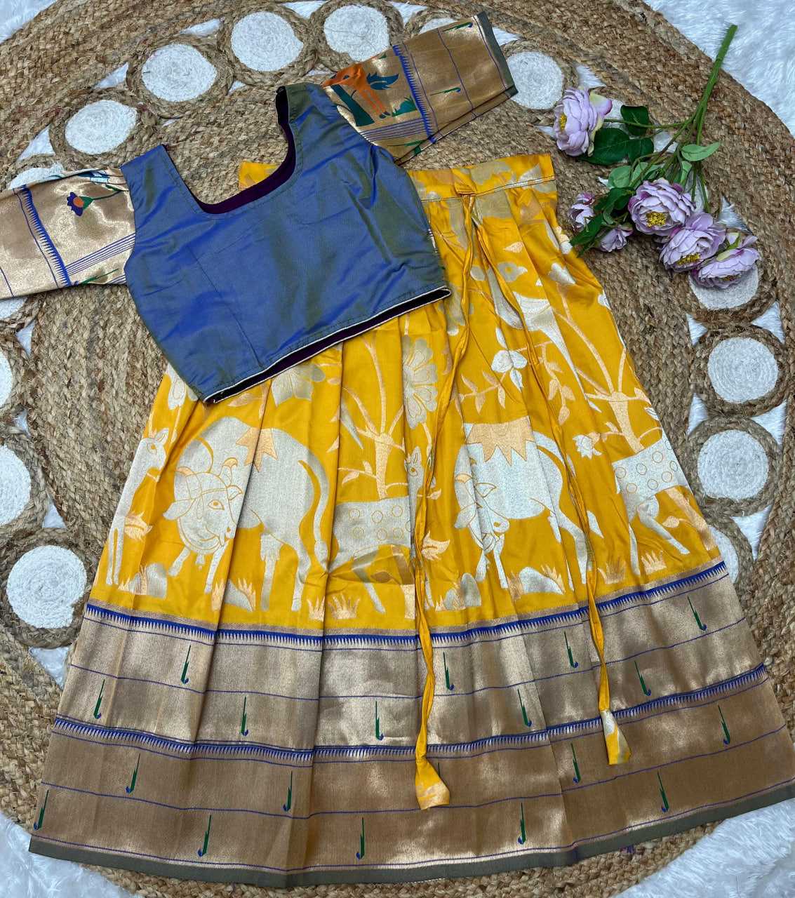 Ynf Paithani Silk KESH685 129 Kids Wear Festive Collections Wholesale Kids Lehenga Kids Lehenga Choli Baby Girl Lehenga Manufacturer- Kapda Export