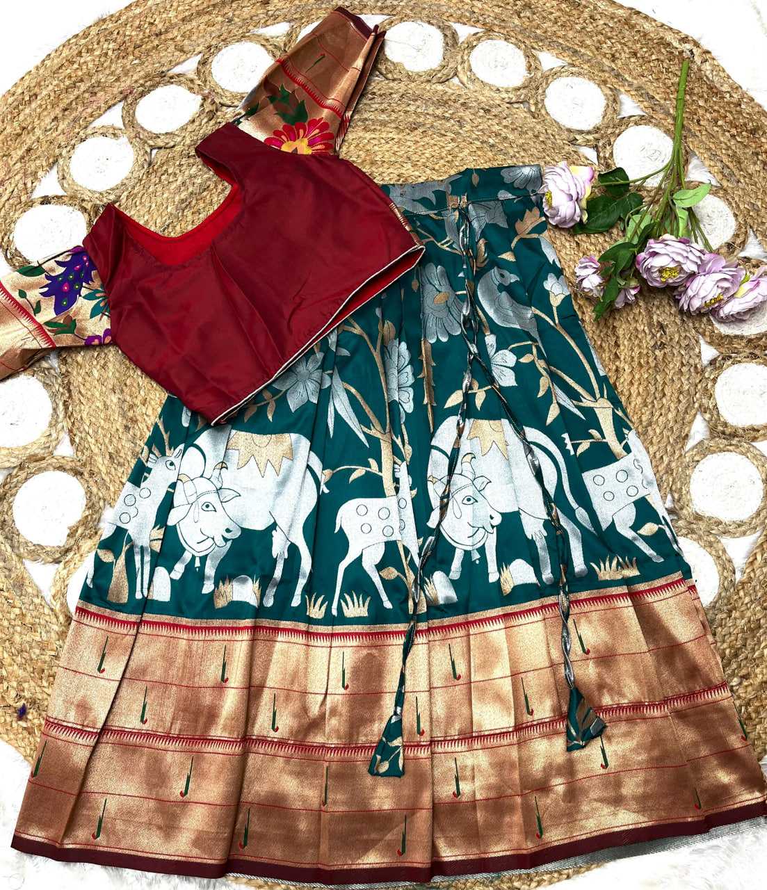 Ynf Paithani Silk KESH685 129 Kids Wear Festive Collections Wholesale Kids Lehenga Kids Lehenga Choli Baby Girl Lehenga Manufacturer- Kapda Export