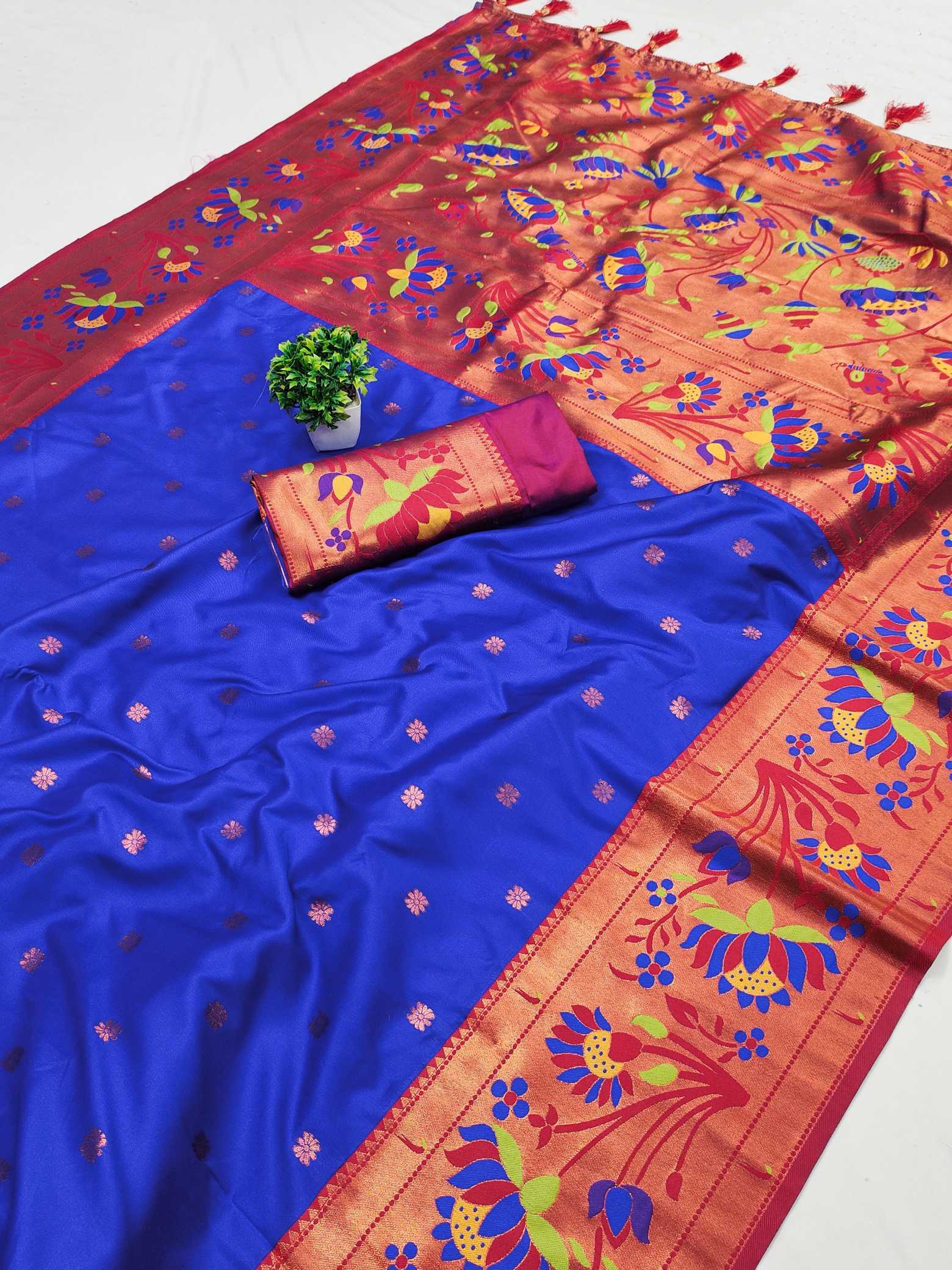 Ynf Paithani Silk KESH700 Coin Paithani Silk Sarees Wholesale Paithani Sarees Soft Silk Sarees Designer Silk Sarees Manufacturer- Kapda Export