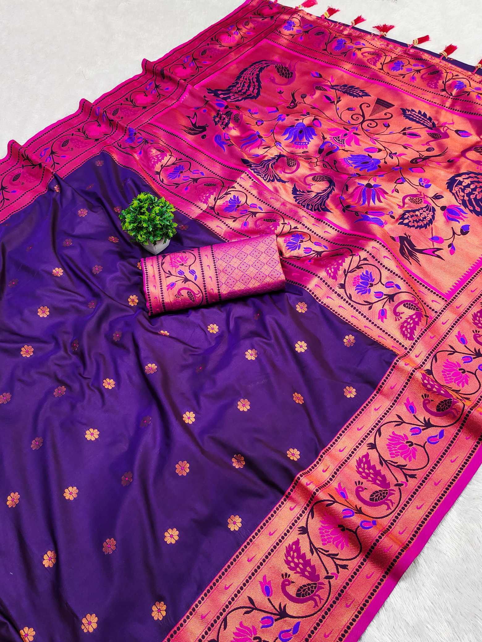 Ynf Paithani Silk KESH700 Coin Paithani Silk Sarees Wholesale Paithani Sarees Soft Silk Sarees Designer Silk Sarees Manufacturer- Kapda Export