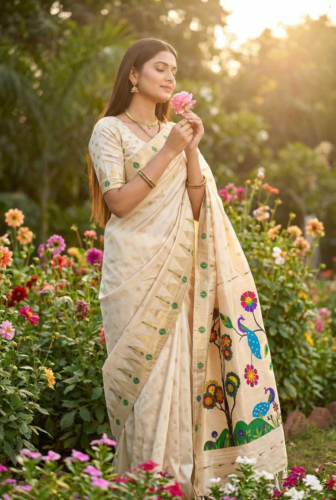 Ynf Paithani Silk KESH700 Sindoor Paithani Silk Sarees Wholesale Paithani Sarees Soft Silk Sarees Designer Silk Sarees Manufacturer- Kapda Export