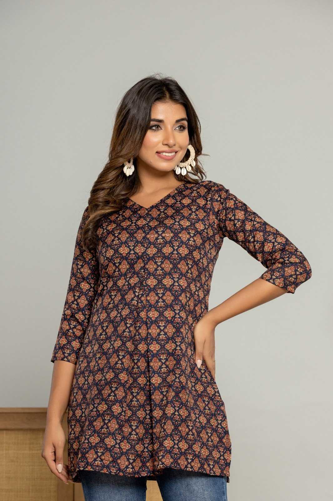 Ynf Poly Rayon KESH738 Mustard Western Wears Wholesale Tops Women Shirts Manufacturer- Kapda Export