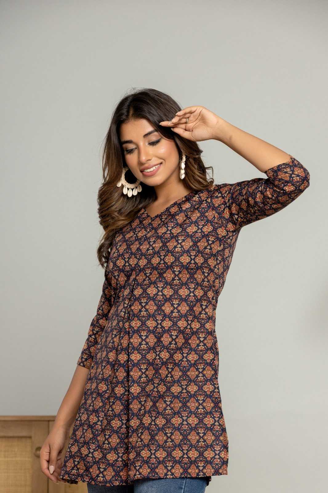 Ynf Poly Rayon KESH738 Mustard Western Wears Wholesale Tops Women Shirts Manufacturer- Kapda Export