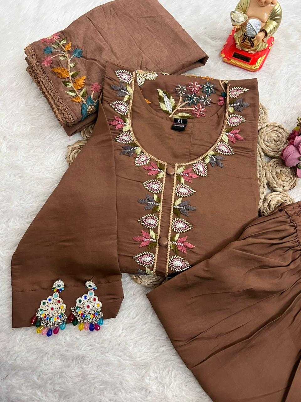 Ynf Premium Roman Silk KESH594 Anvitha Kurti Plus Size Collections Wholesale Designer Kurtis Embroidered Kurtis Silk Kurtis Manufacturer- Kapda Export