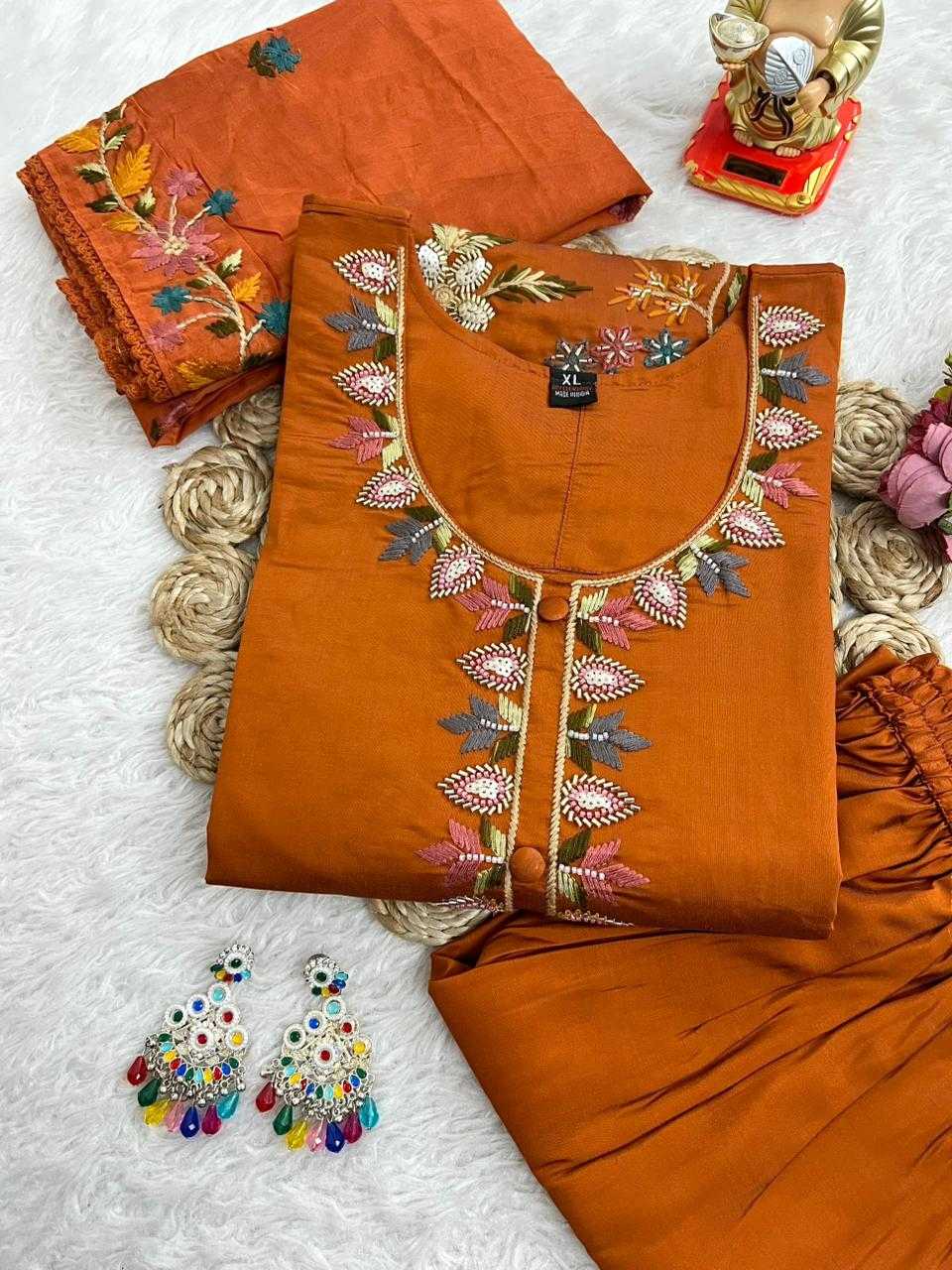 Ynf Premium Roman Silk KESH594 Anvitha Kurti Plus Size Collections Wholesale Designer Kurtis Embroidered Kurtis Silk Kurtis Manufacturer- Kapda Export