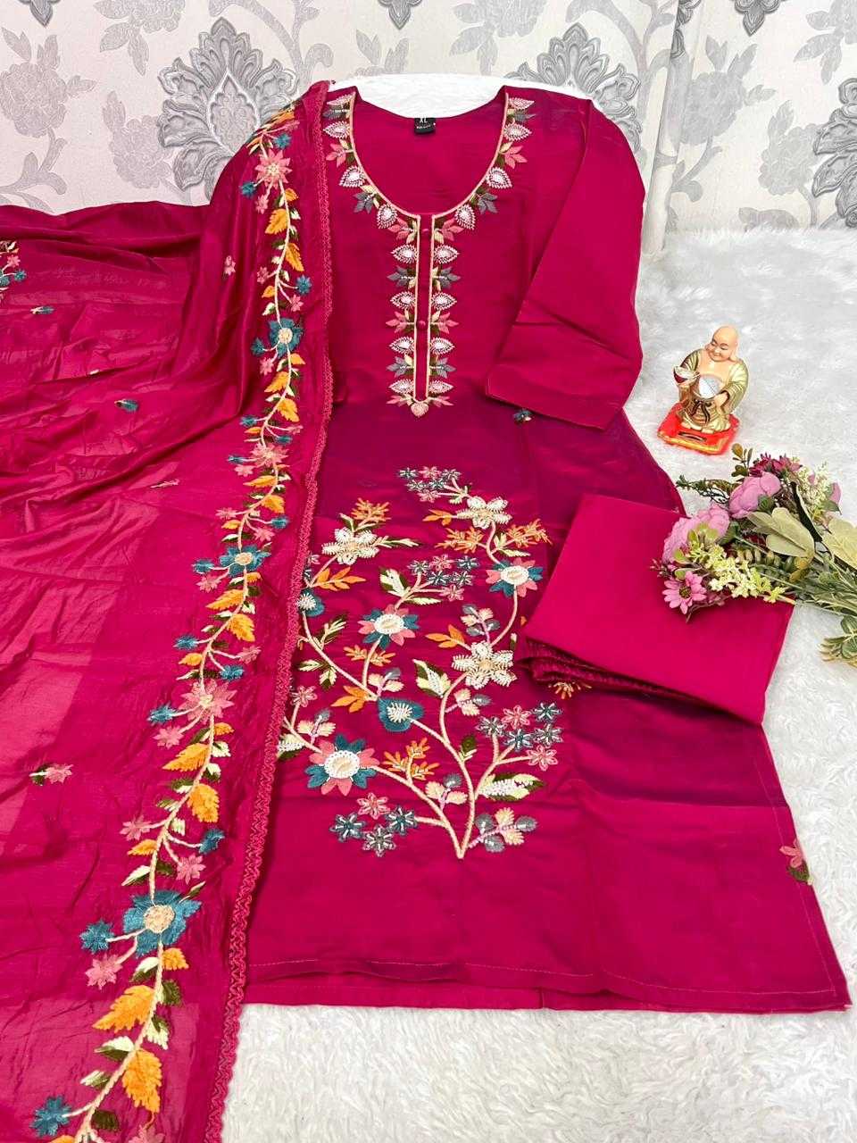 Ynf Premium Roman Silk KESH594 Anvitha Kurti Plus Size Collections Wholesale Designer Kurtis Embroidered Kurtis Silk Kurtis Manufacturer- Kapda Export