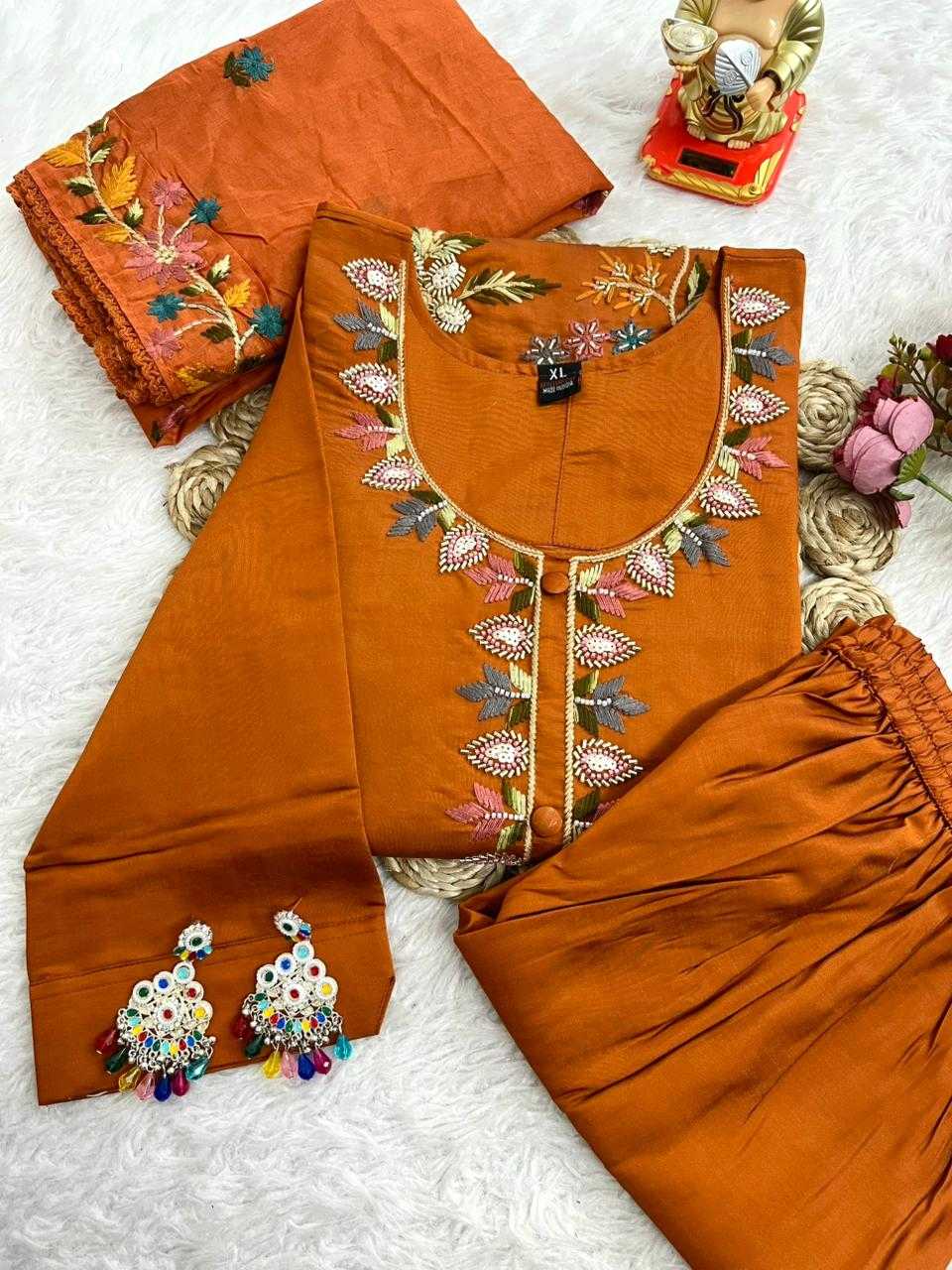 Ynf Premium Roman Silk KESH594 Anvitha Kurti Plus Size Collections Wholesale Designer Kurtis Embroidered Kurtis Silk Kurtis Manufacturer- Kapda Export