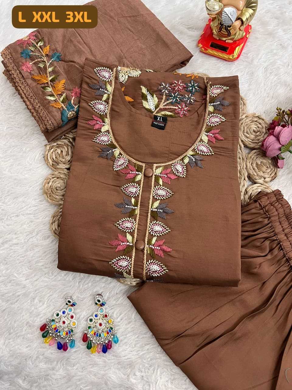 Ynf Premium Roman Silk KESH594 Arzisha Kurti Plus Size Collections Wholesale Embroidered Kurtis Silk Kurtis Kurti With Pants Manufacturer- Kapda Export