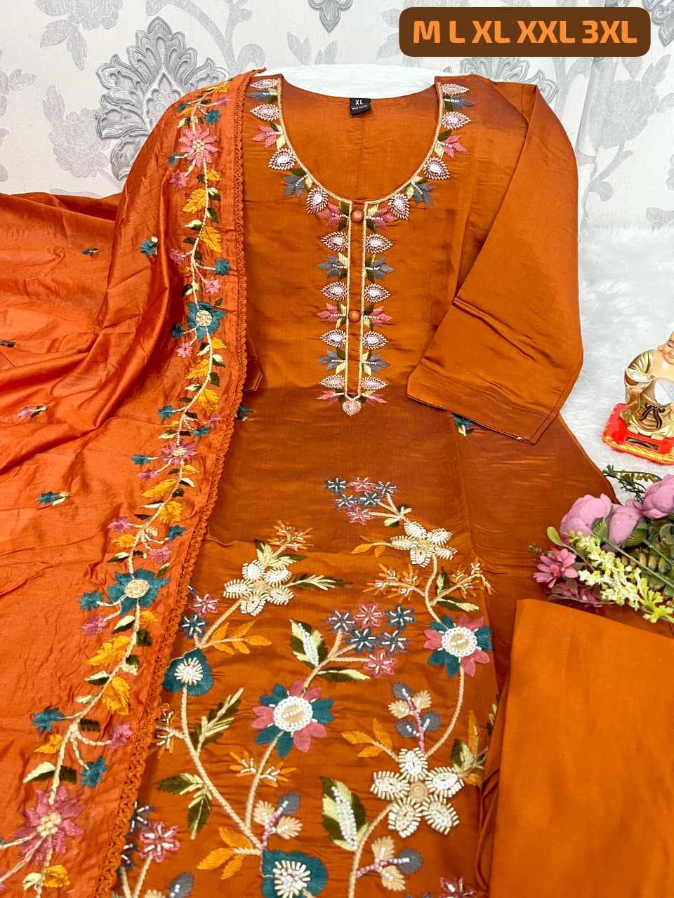 Ynf Premium Roman Silk KESH594 Arzisha Kurti Plus Size Collections Wholesale Embroidered Kurtis Silk Kurtis Kurti With Pants Manufacturer- Kapda Export