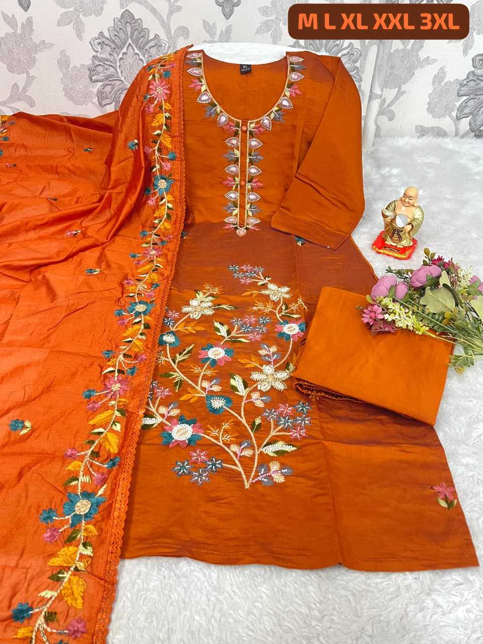 Ynf Premium Roman Silk KESH594 Arzisha Kurti Plus Size Collections Wholesale Embroidered Kurtis Silk Kurtis Kurti With Pants Manufacturer- Kapda Export