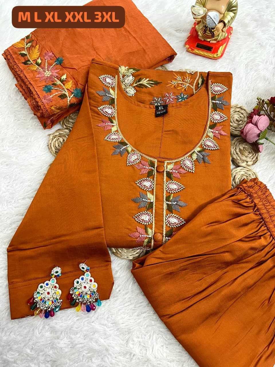 Ynf Premium Roman Silk KESH594 Arzisha Kurti Plus Size Collections Wholesale Embroidered Kurtis Silk Kurtis Kurti With Pants Manufacturer- Kapda Export
