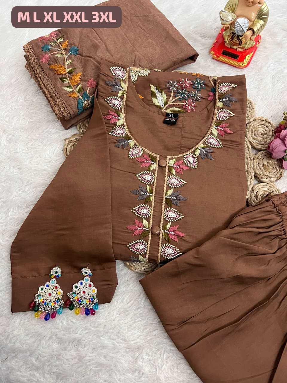 Ynf Premium Roman Silk KESH594 Rashi Kurti Plus Size Collections Wholesale Embroidered Kurtis Silk Kurtis Kurti With Pants Manufacturer- Kapda Export