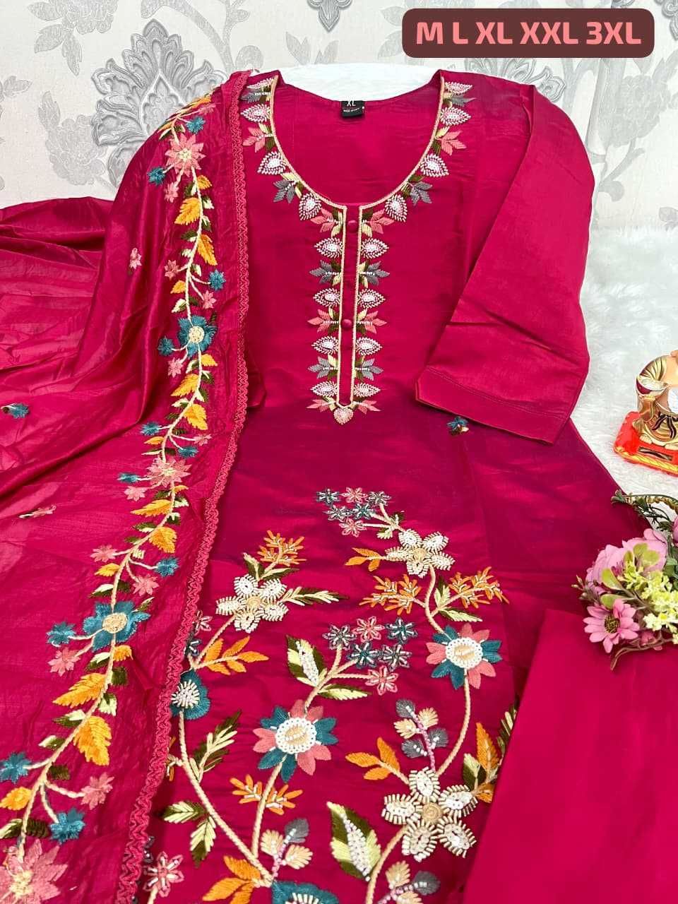 Ynf Premium Roman Silk KESH594 Rashi Kurti Plus Size Collections Wholesale Embroidered Kurtis Silk Kurtis Kurti With Pants Manufacturer- Kapda Export