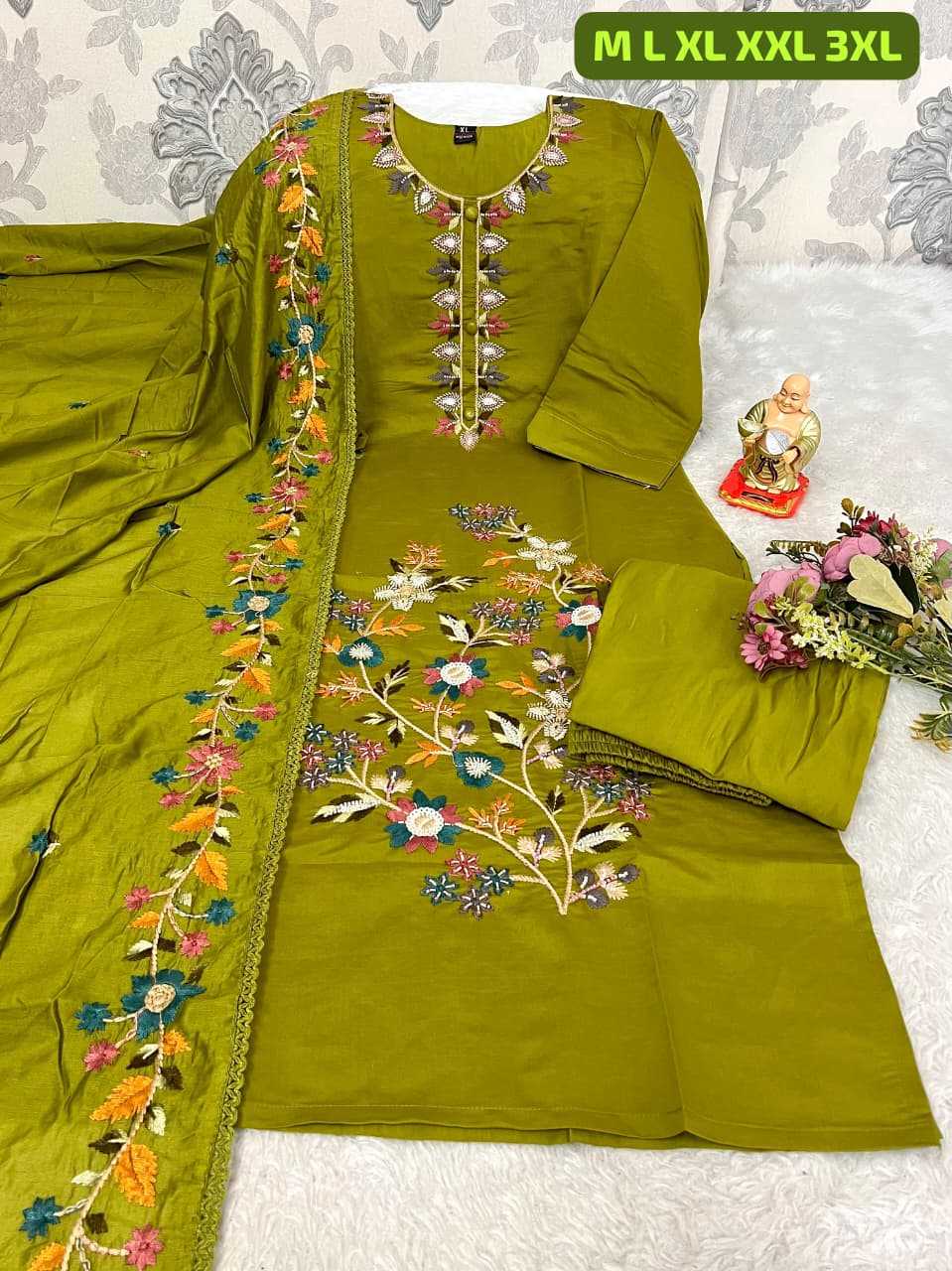 Ynf Premium Roman Silk KESH594 Rashi Kurti Plus Size Collections Wholesale Embroidered Kurtis Silk Kurtis Kurti With Pants Manufacturer- Kapda Export