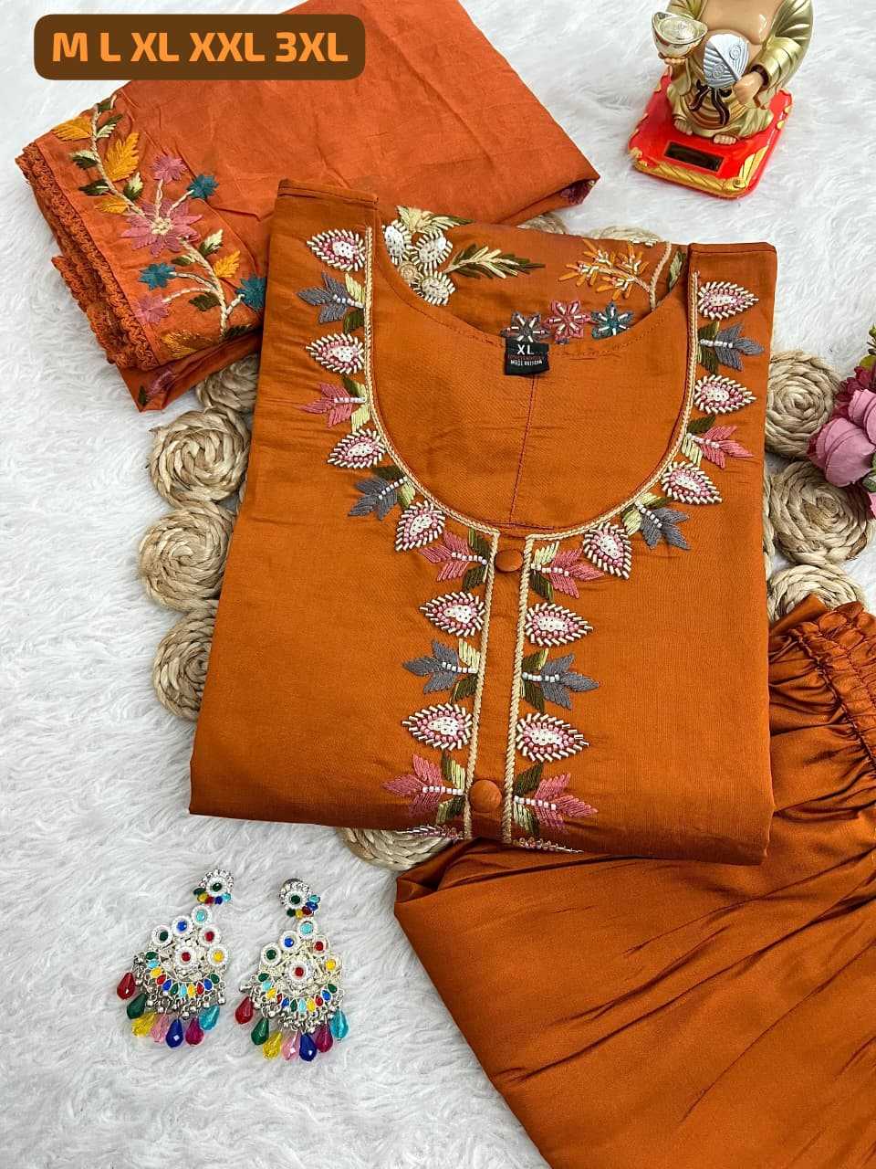 Ynf Premium Roman Silk KESH594 Rashi Kurti Plus Size Collections Wholesale Embroidered Kurtis Silk Kurtis Kurti With Pants Manufacturer- Kapda Export
