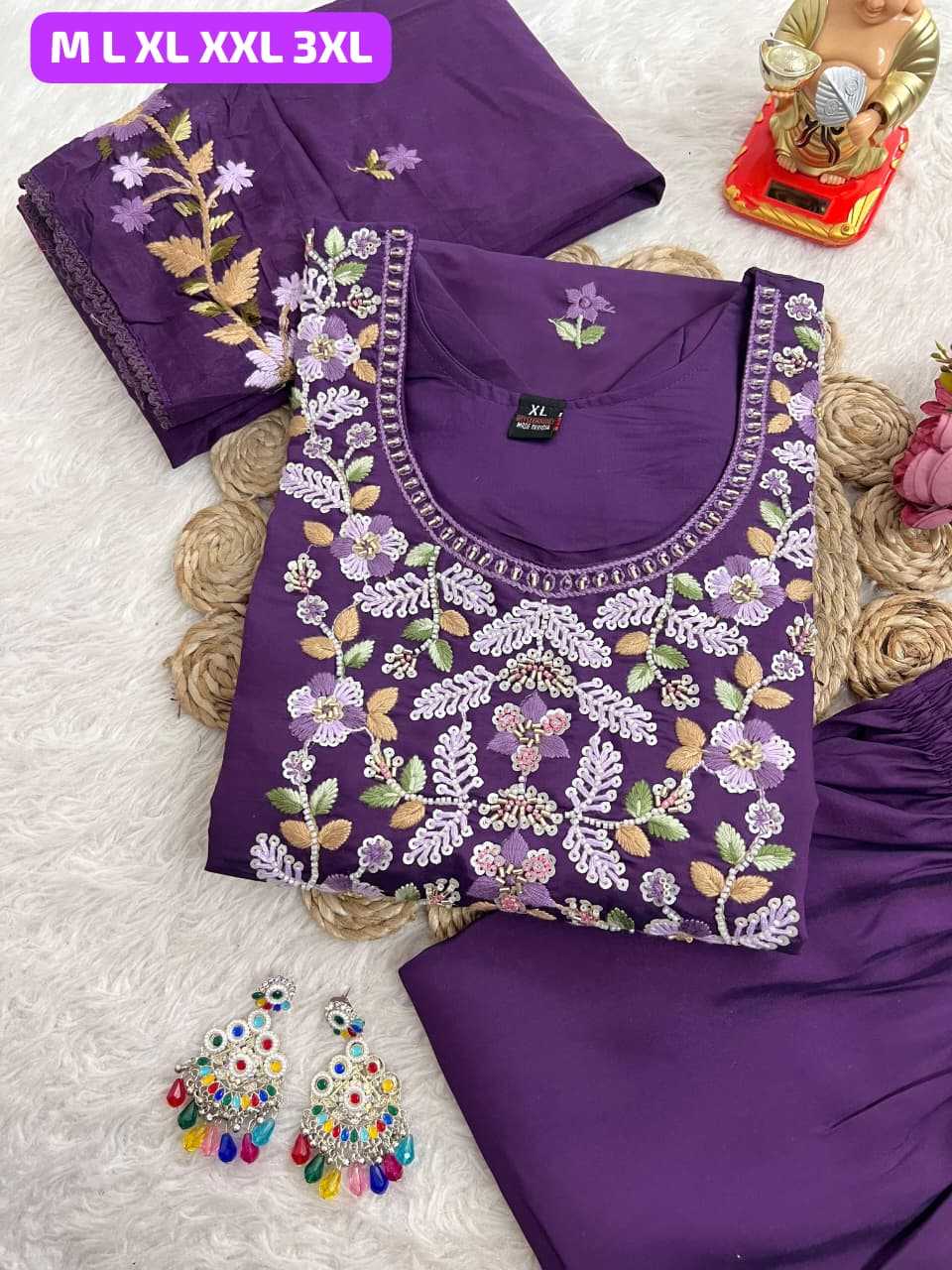 Ynf Premium Roman Silk KESH594 Tanaya Kurti Wholesale Embroidered Kurtis Silk Kurtis Kurti With Pants Manufacturer- Kapda Export