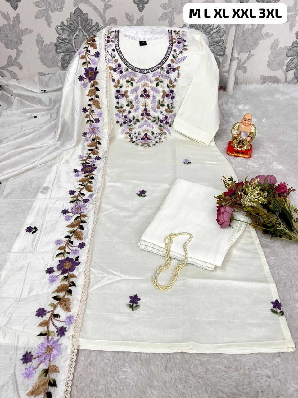 Ynf Premium Roman Silk KESH594 Tanaya Kurti Wholesale Embroidered Kurtis Silk Kurtis Kurti With Pants Manufacturer- Kapda Export