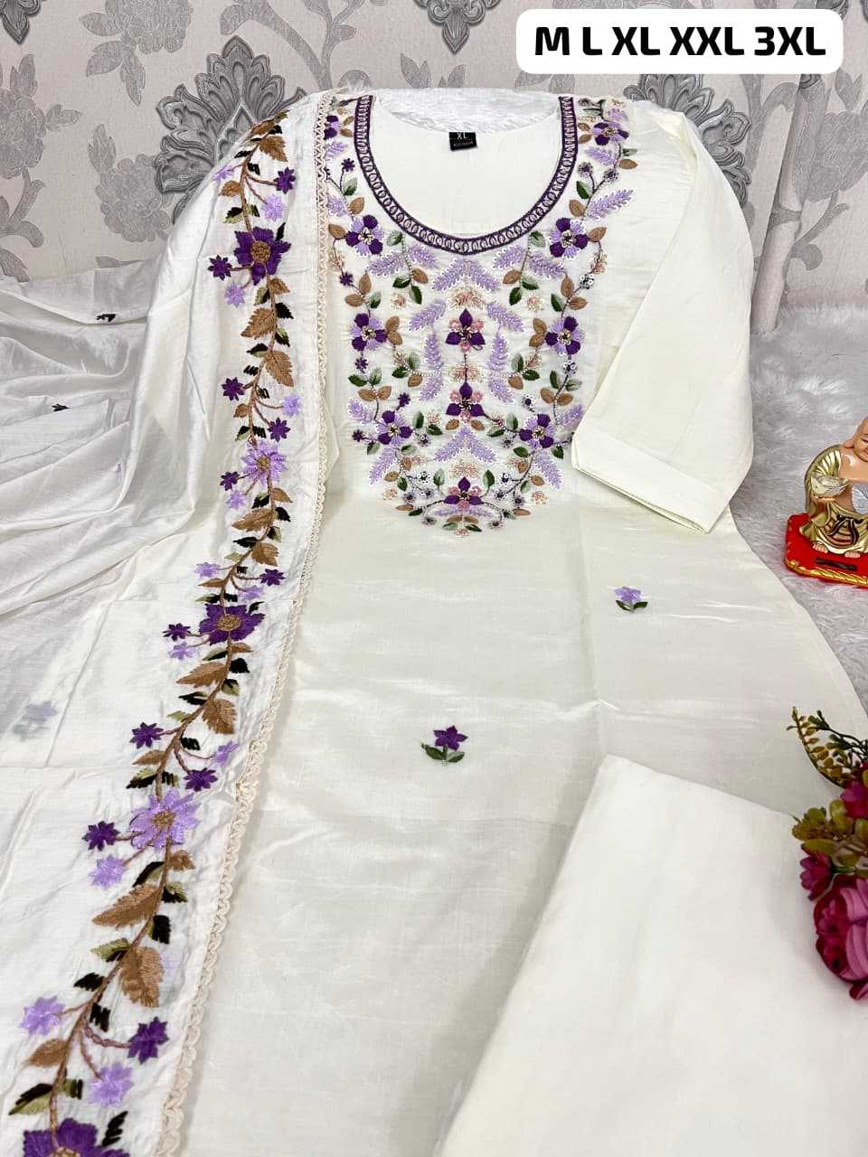 Ynf Premium Roman Silk KESH594 Tanaya Kurti Wholesale Embroidered Kurtis Silk Kurtis Kurti With Pants Manufacturer- Kapda Export