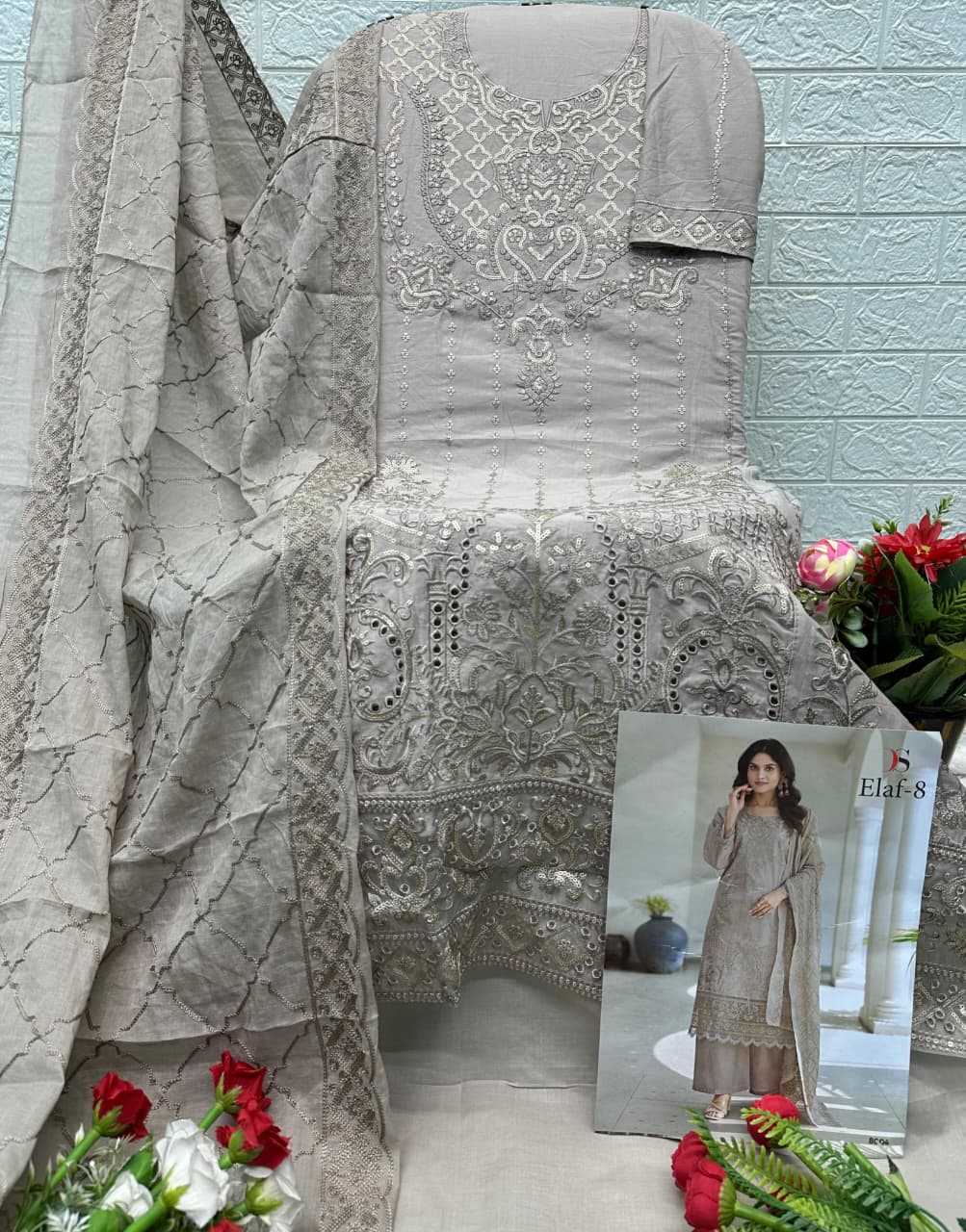 Ynf Pure Cotton KESH677 Elaf Luxury Lawn 8001-06 Suits & Dresses Islamic Clothing Festive Collections Wholesale Pakistani Suits Unstitched Suits Eid Collections Manufacturer- Kapda Export