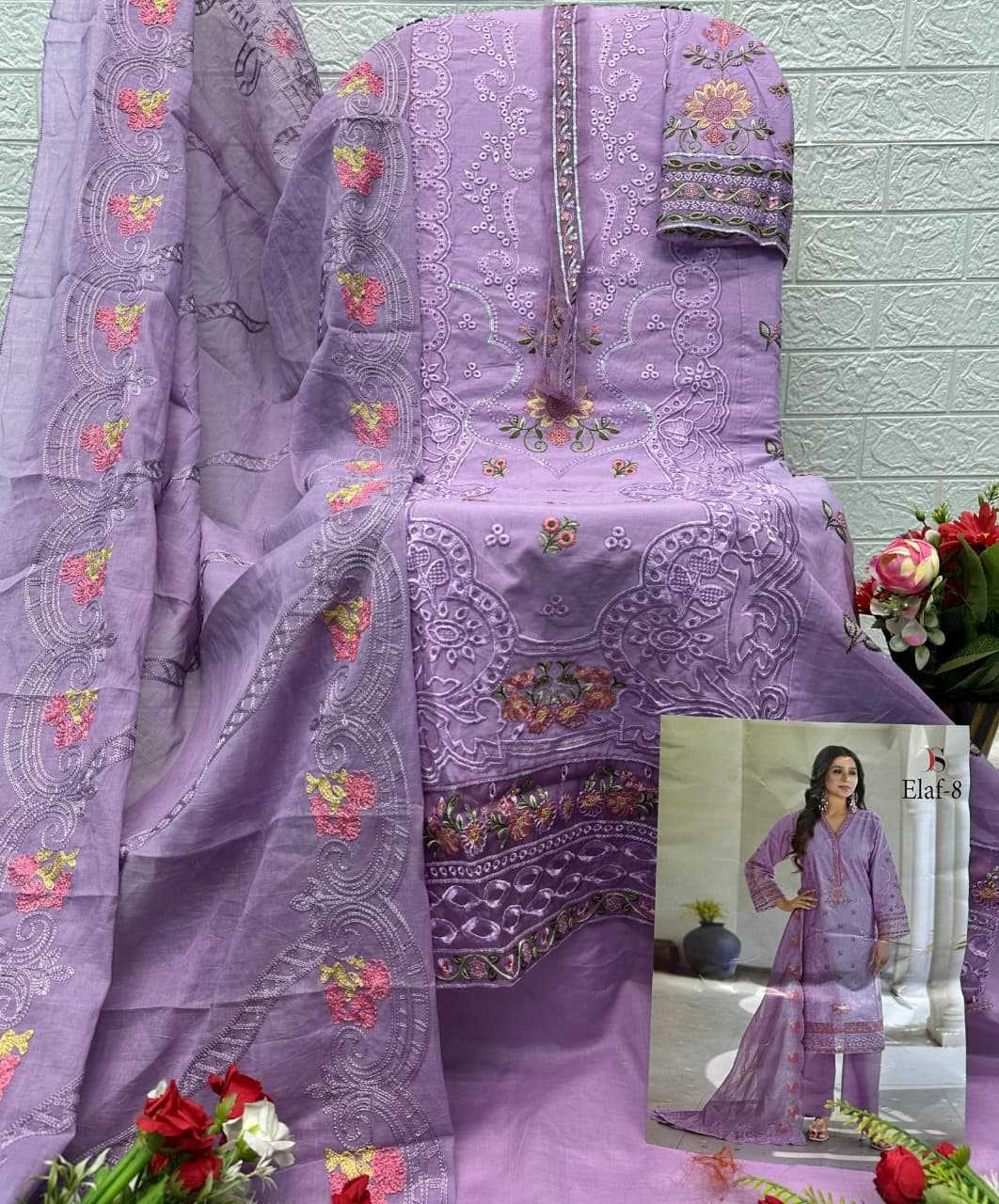 Ynf Pure Cotton KESH677 Elaf Luxury Lawn 8001-06 Suits & Dresses Islamic Clothing Festive Collections Wholesale Pakistani Suits Unstitched Suits Eid Collections Manufacturer- Kapda Export