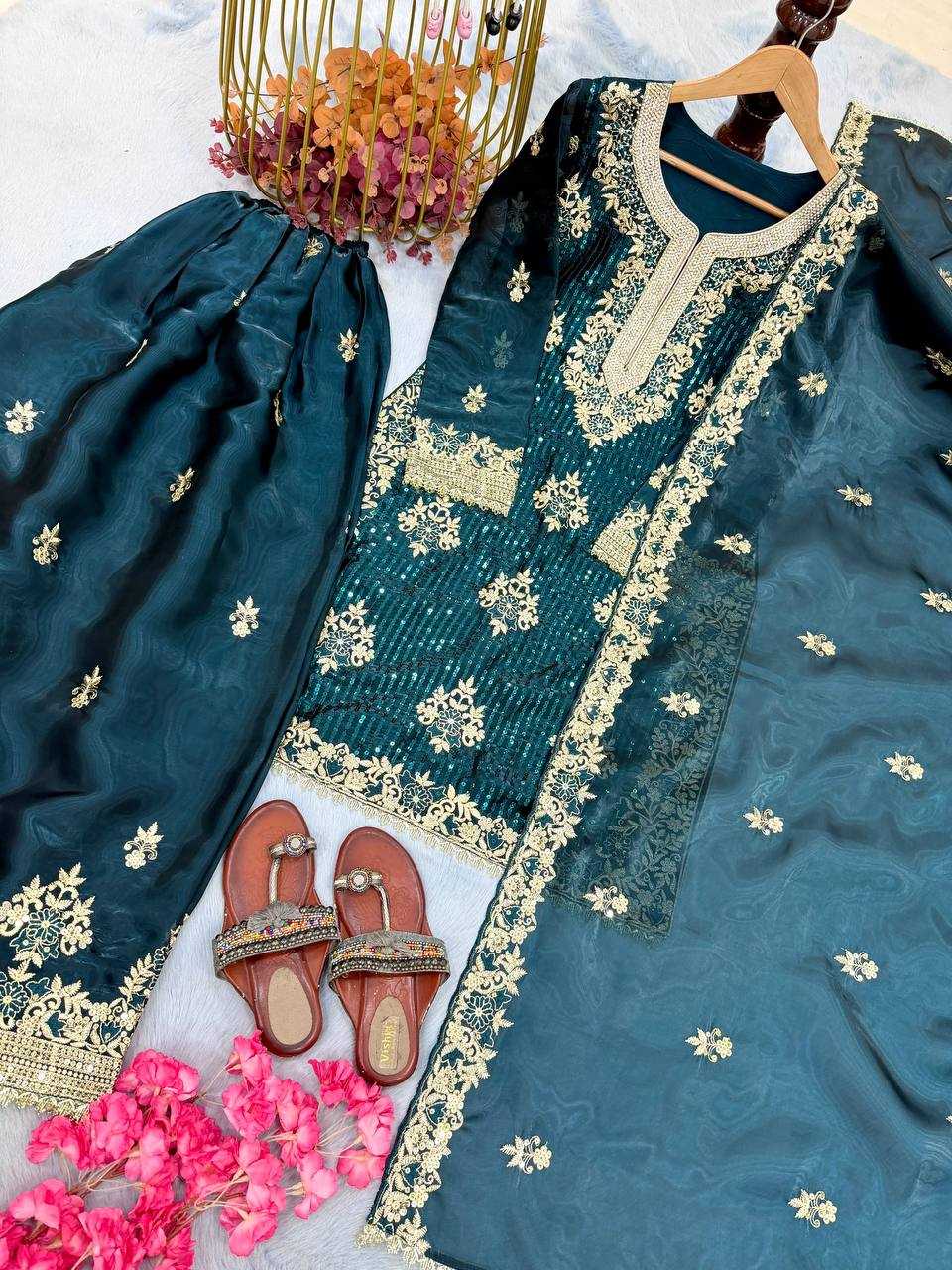 Ynf Pure Silk KESH141 219 Suits & Dresses Wholesale Embroidery Suits Palazzo Suit Designer Suits Manufacturer- Kapda Export