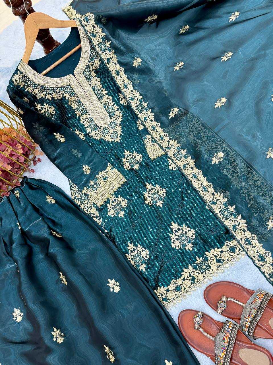 Ynf Pure Silk KESH141 219 Suits & Dresses Wholesale Embroidery Suits Palazzo Suit Designer Suits Manufacturer- Kapda Export