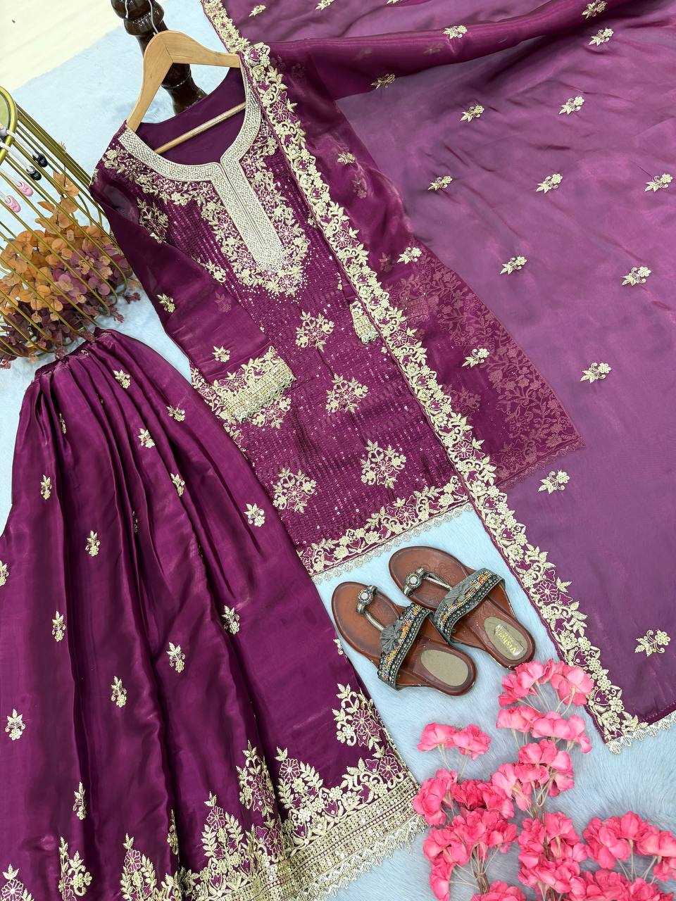 Ynf Pure Silk KESH141 219 Suits & Dresses Wholesale Embroidery Suits Palazzo Suit Designer Suits Manufacturer- Kapda Export