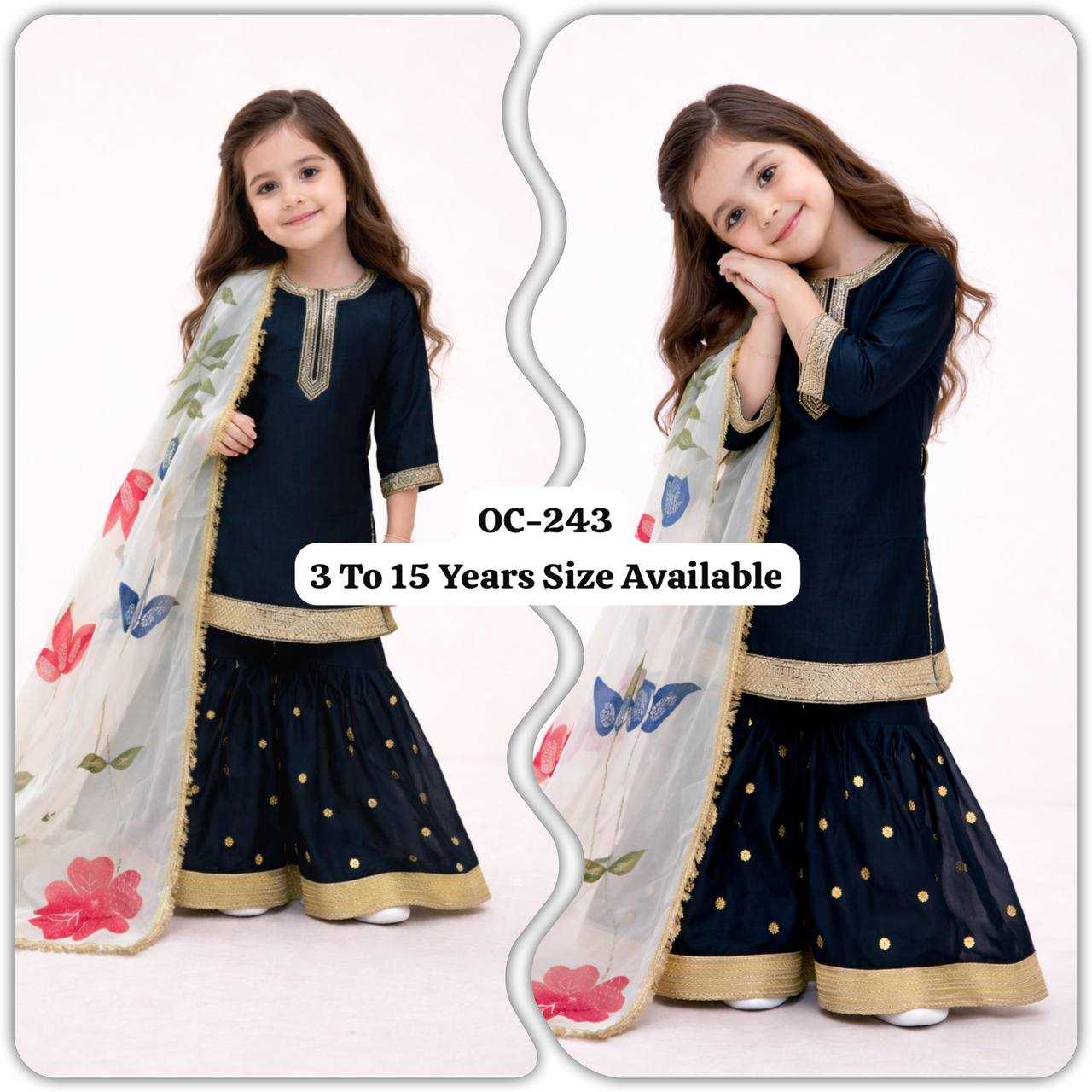 Ynf Pure Silk KESH415 243 Kids Wear Wholesale Kids Sharara Kids Designer Frock Kids Party Wear Ethnic Manufacturer- Kapda Export