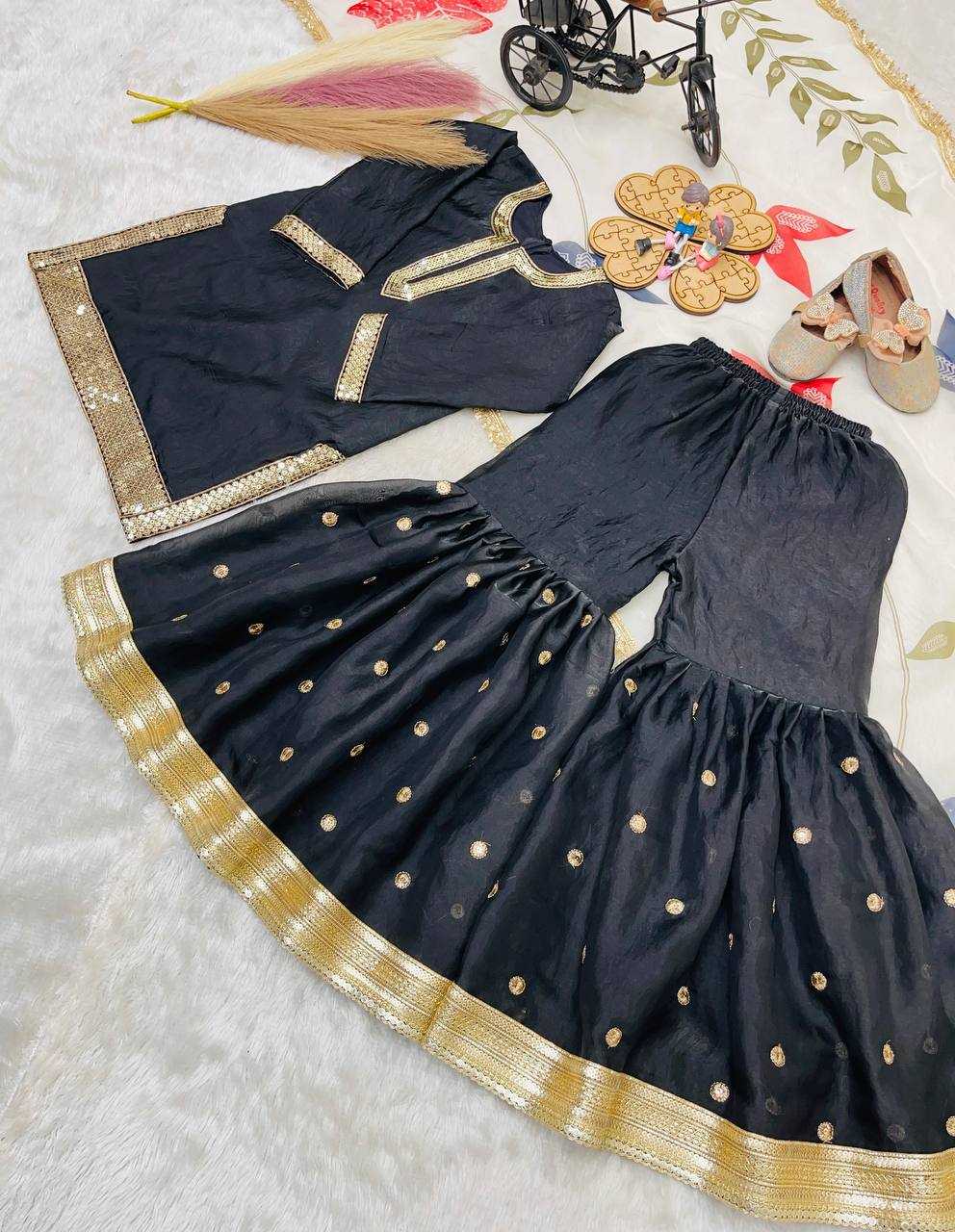 Ynf Pure Silk KESH415 243 Kids Wear Wholesale Kids Sharara Kids Designer Frock Kids Party Wear Ethnic Manufacturer- Kapda Export