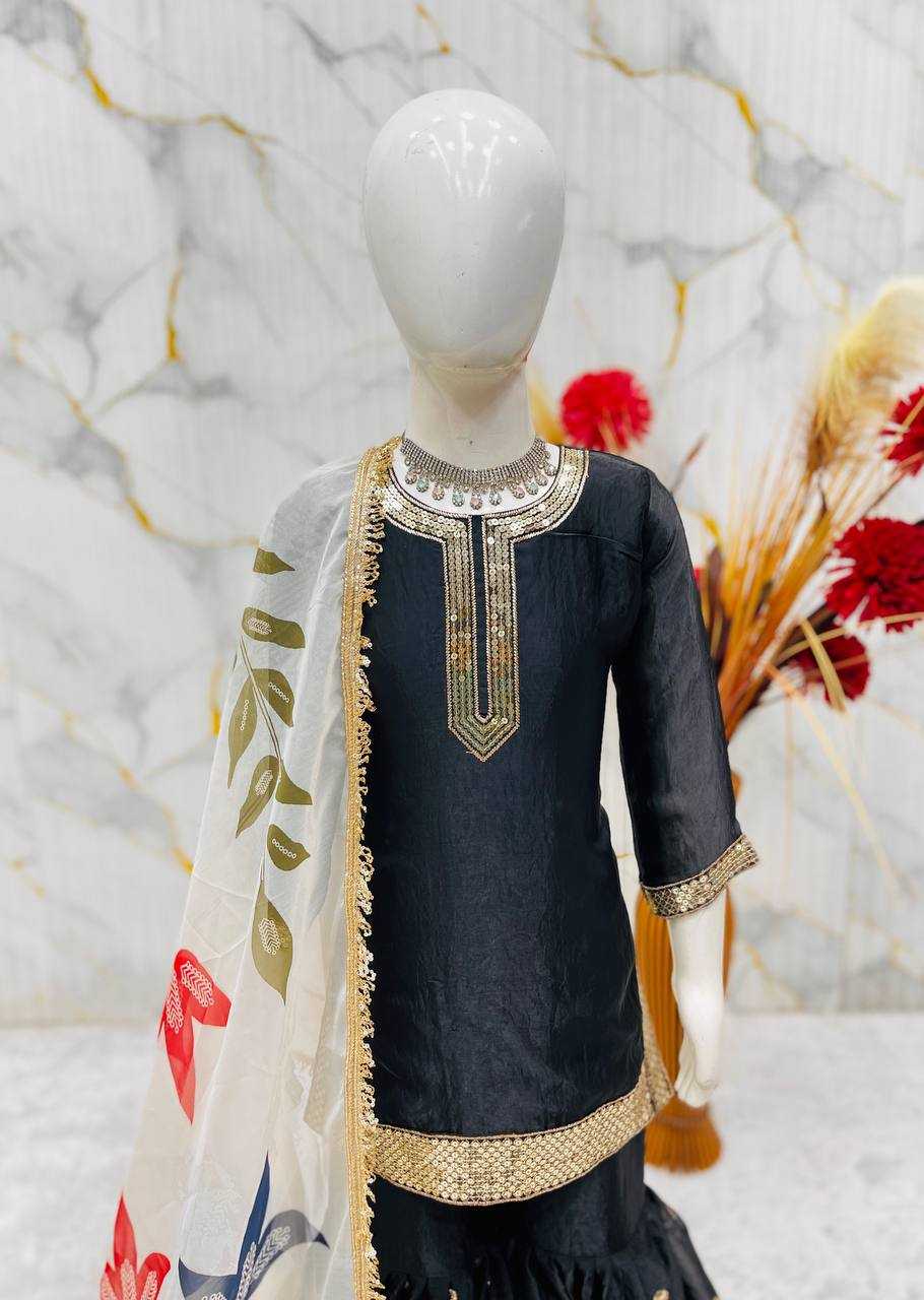 Ynf Pure Silk KESH415 243 Kids Wear Wholesale Kids Sharara Kids Designer Frock Kids Party Wear Ethnic Manufacturer- Kapda Export