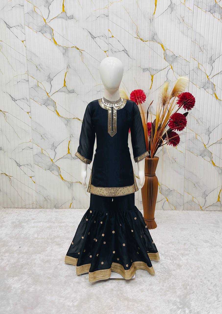 Ynf Pure Silk KESH415 243 Kids Wear Wholesale Kids Sharara Kids Designer Frock Kids Party Wear Ethnic Manufacturer- Kapda Export