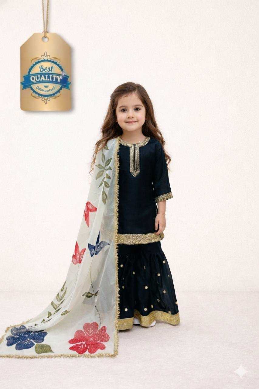 Ynf Pure Silk KESH415 243 Kids Wear Wholesale Kids Sharara Kids Designer Frock Kids Party Wear Ethnic Manufacturer- Kapda Export