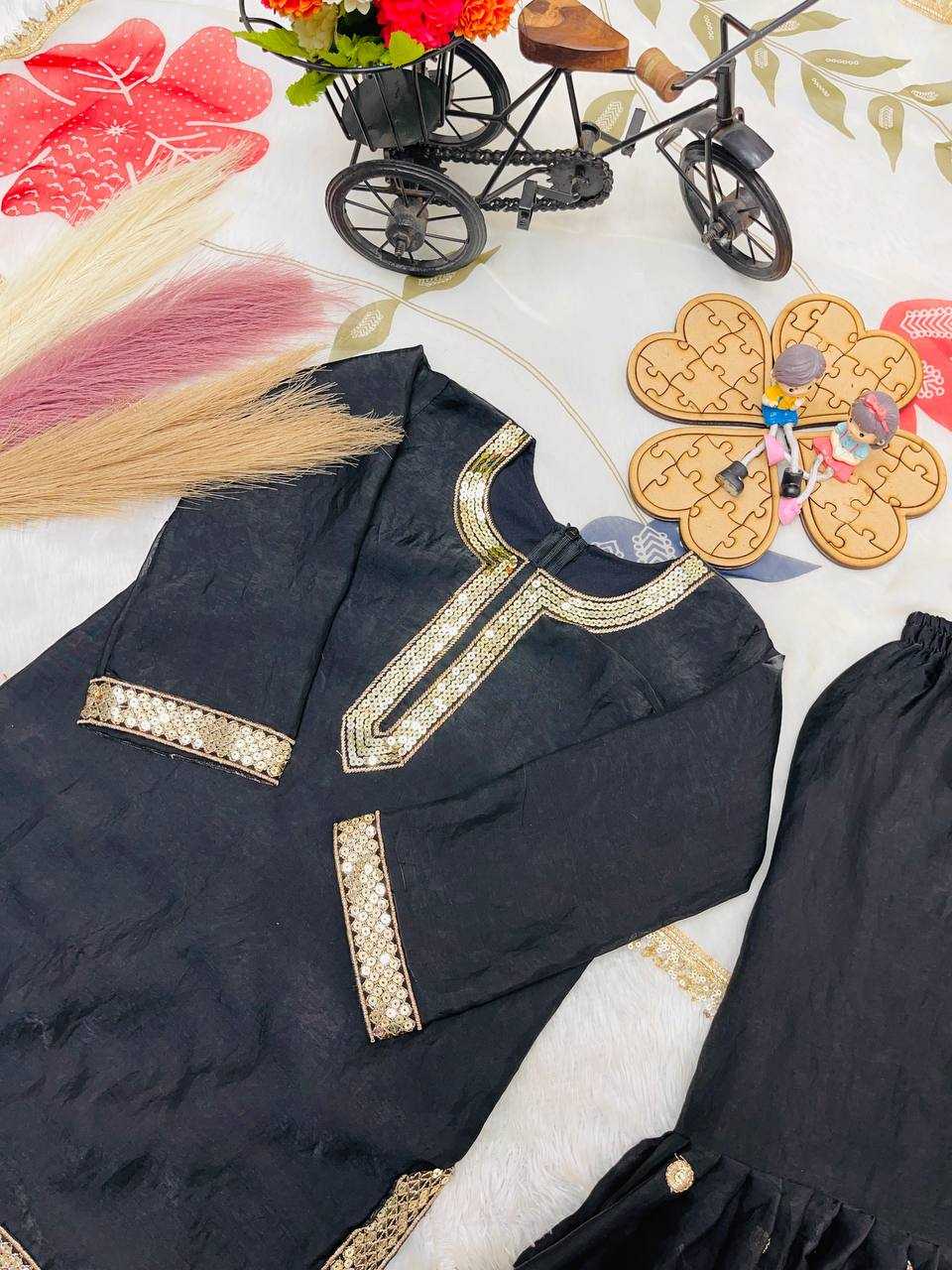 Ynf Pure Silk KESH415 243 Kids Wear Wholesale Kids Sharara Kids Designer Frock Kids Party Wear Ethnic Manufacturer- Kapda Export