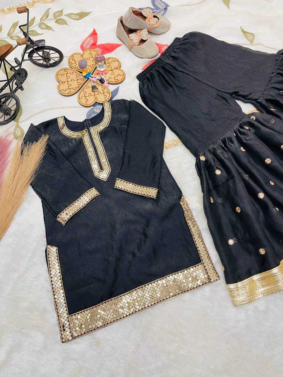 Ynf Pure Silk KESH415 243 Kids Wear Wholesale Kids Sharara Kids Designer Frock Kids Party Wear Ethnic Manufacturer- Kapda Export