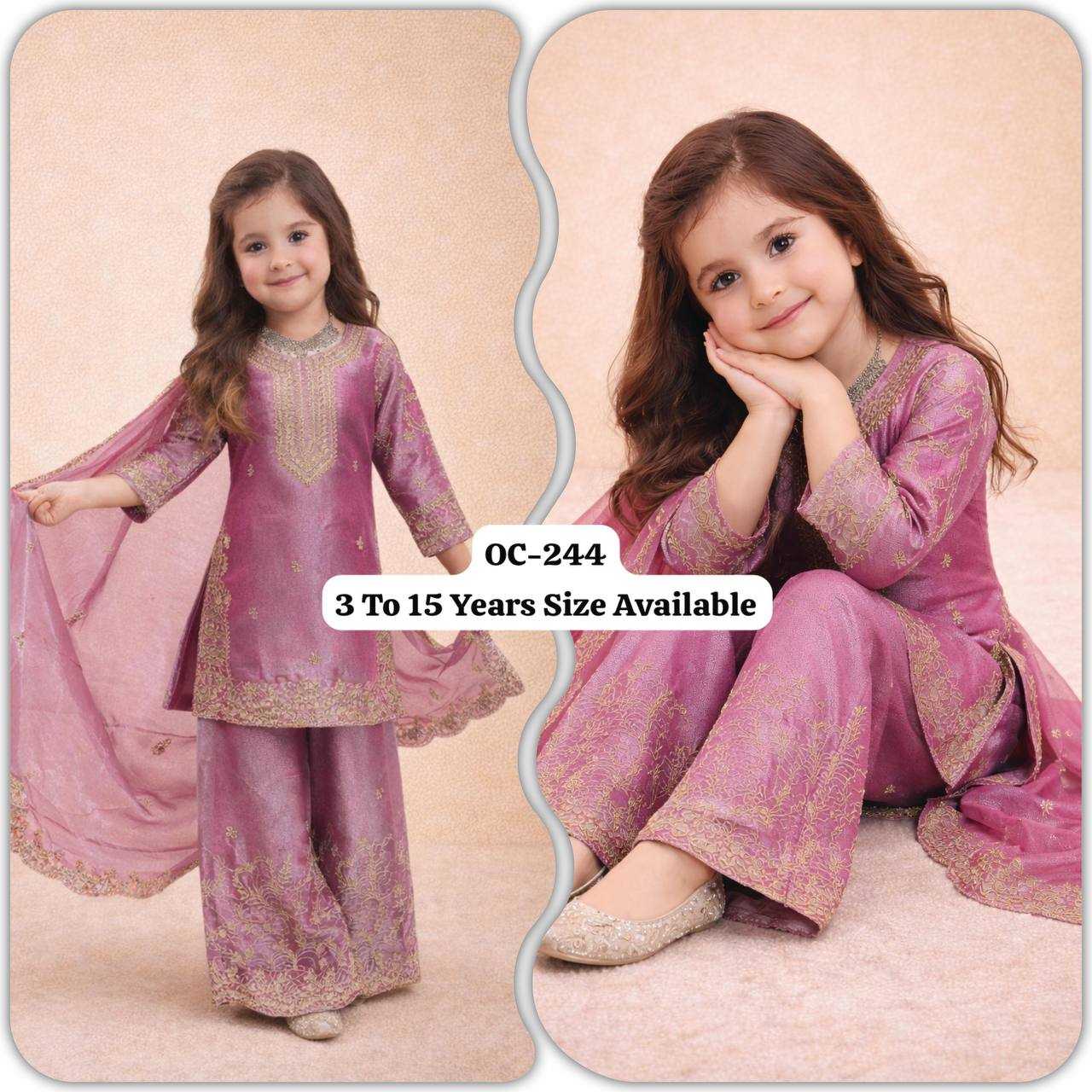 Ynf Pure Silk KESH415 244 Kids Wear Wholesale Kids Sharara Kids Designer Frock Kids Party Wear Ethnic Manufacturer- Kapda Export