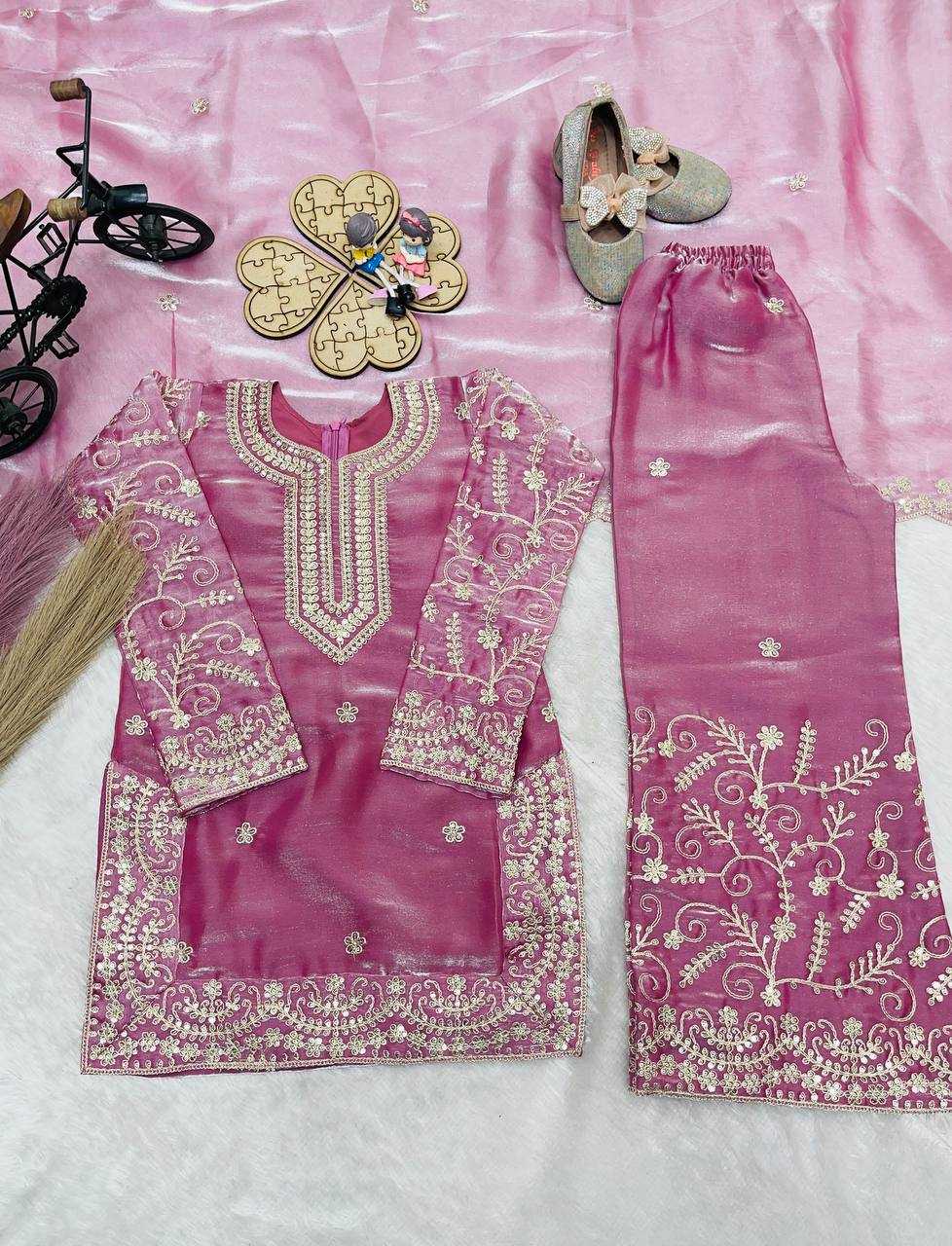 Ynf Pure Silk KESH415 244 Kids Wear Wholesale Kids Sharara Kids Designer Frock Kids Party Wear Ethnic Manufacturer- Kapda Export
