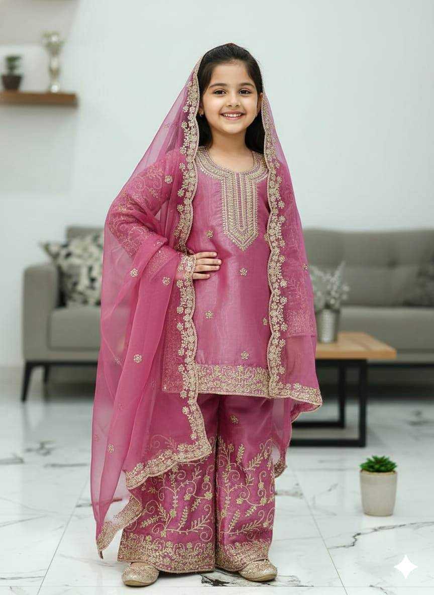 Ynf Pure Silk KESH415 244 Kids Wear Wholesale Kids Sharara Kids Designer Frock Kids Party Wear Ethnic Manufacturer- Kapda Export