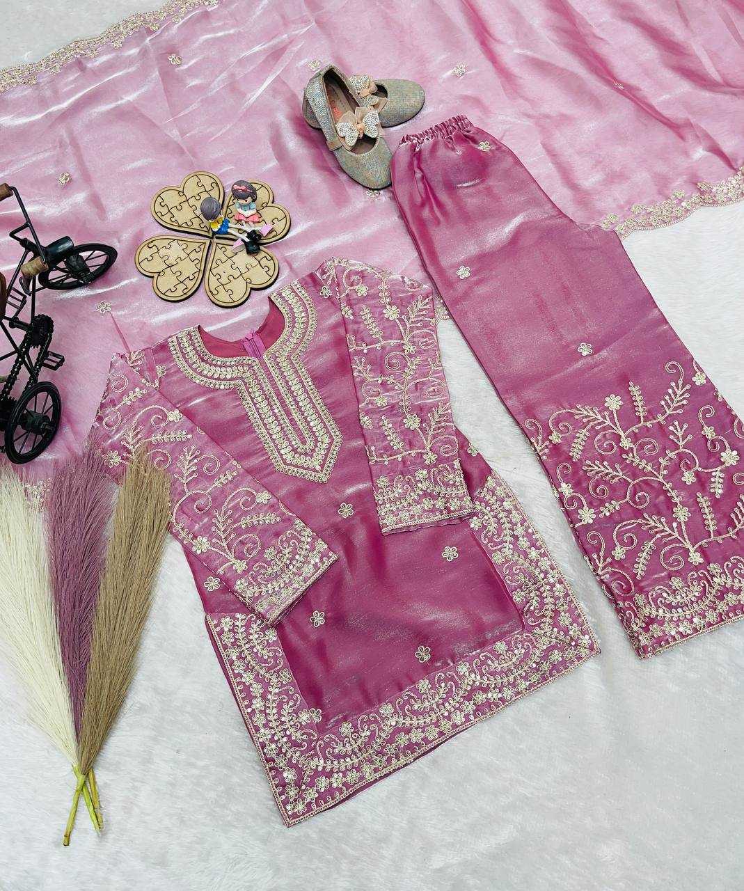 Ynf Pure Silk KESH415 244 Kids Wear Wholesale Kids Sharara Kids Designer Frock Kids Party Wear Ethnic Manufacturer- Kapda Export