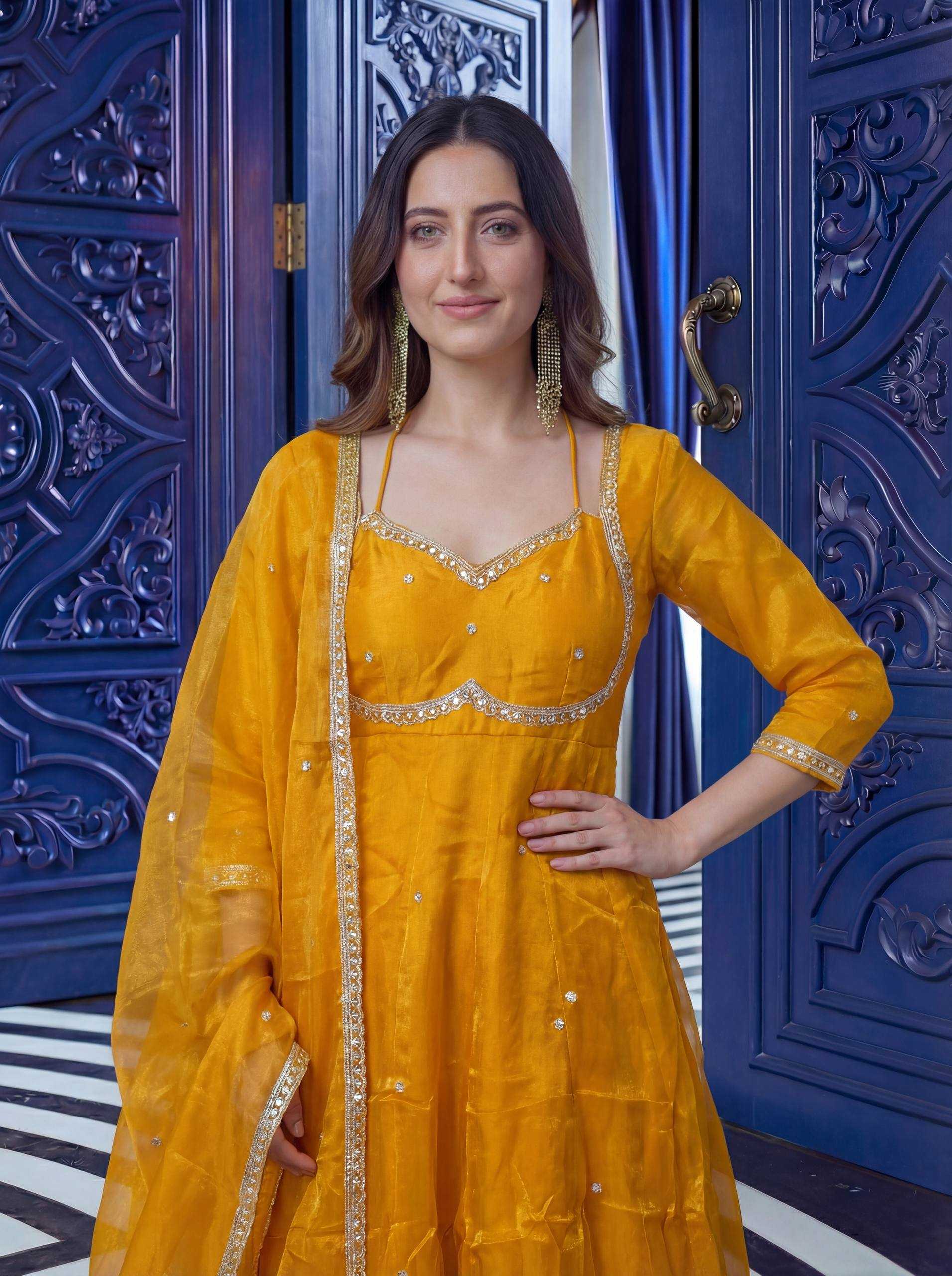 Ynf Pure Silk KESH533 5153 Gowns Wholesale Embroidery Gowns Designer Gowns Sequin Gowns Manufacturer- Kapda Export