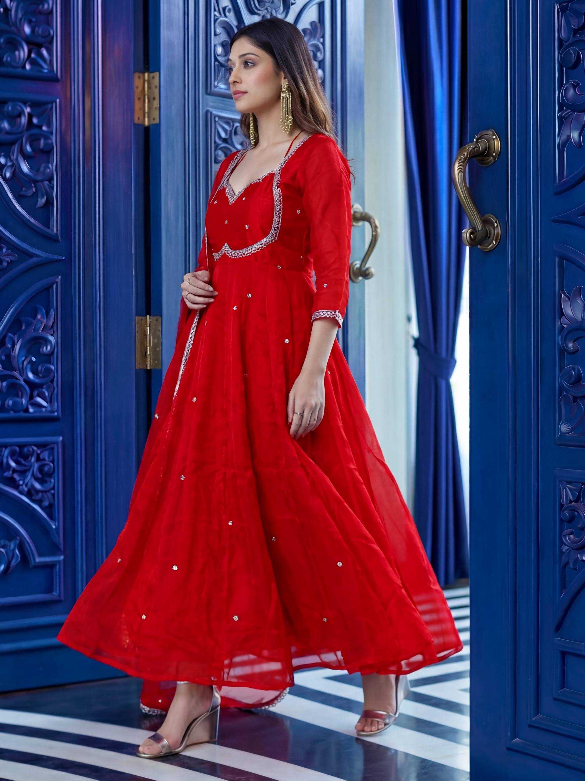 Ynf Pure Silk KESH533 5153 Gowns Wholesale Embroidery Gowns Designer Gowns Sequin Gowns Manufacturer- Kapda Export