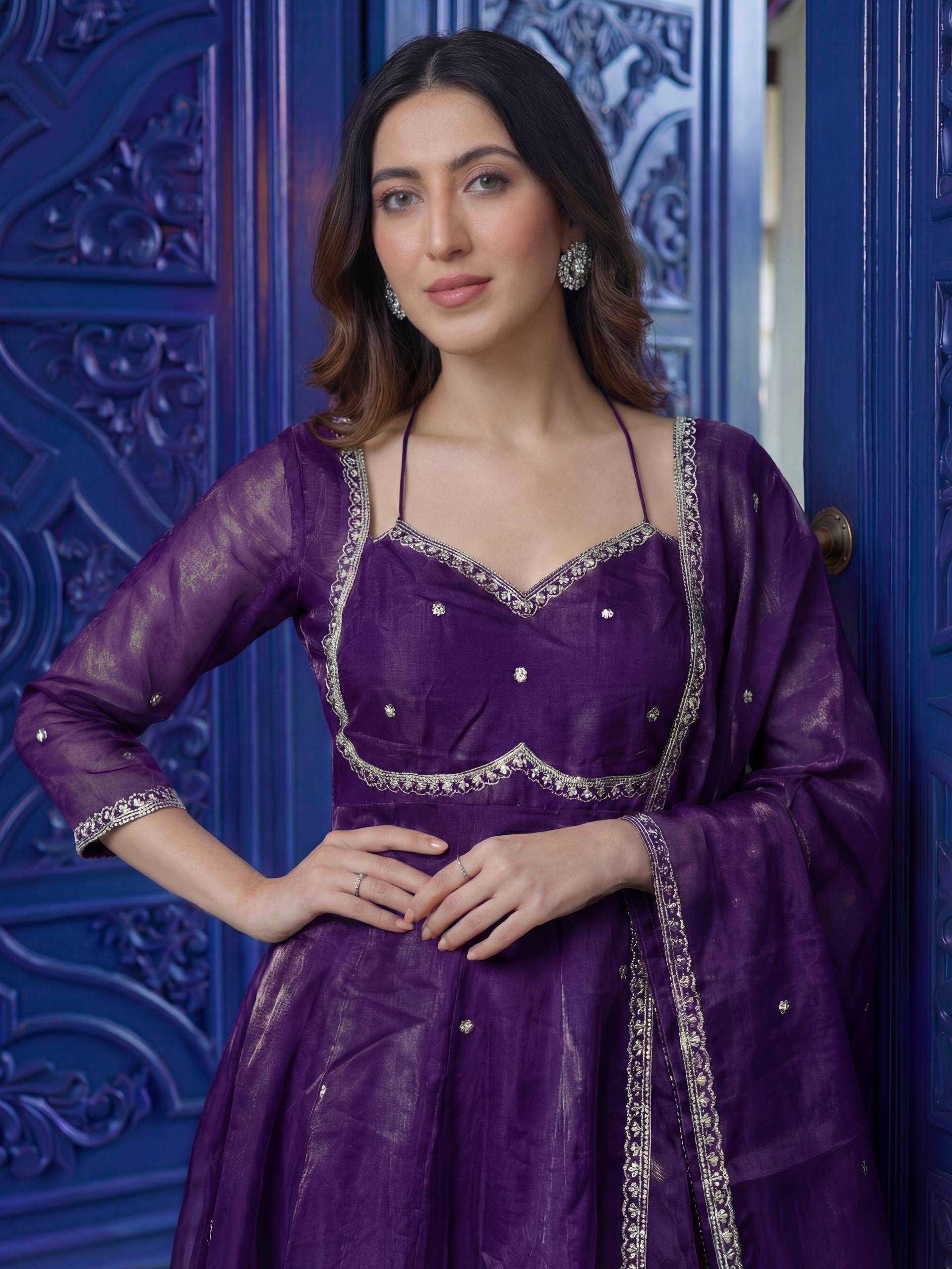 Ynf Pure Silk KESH533 5153 Gowns Wholesale Embroidery Gowns Designer Gowns Sequin Gowns Manufacturer- Kapda Export