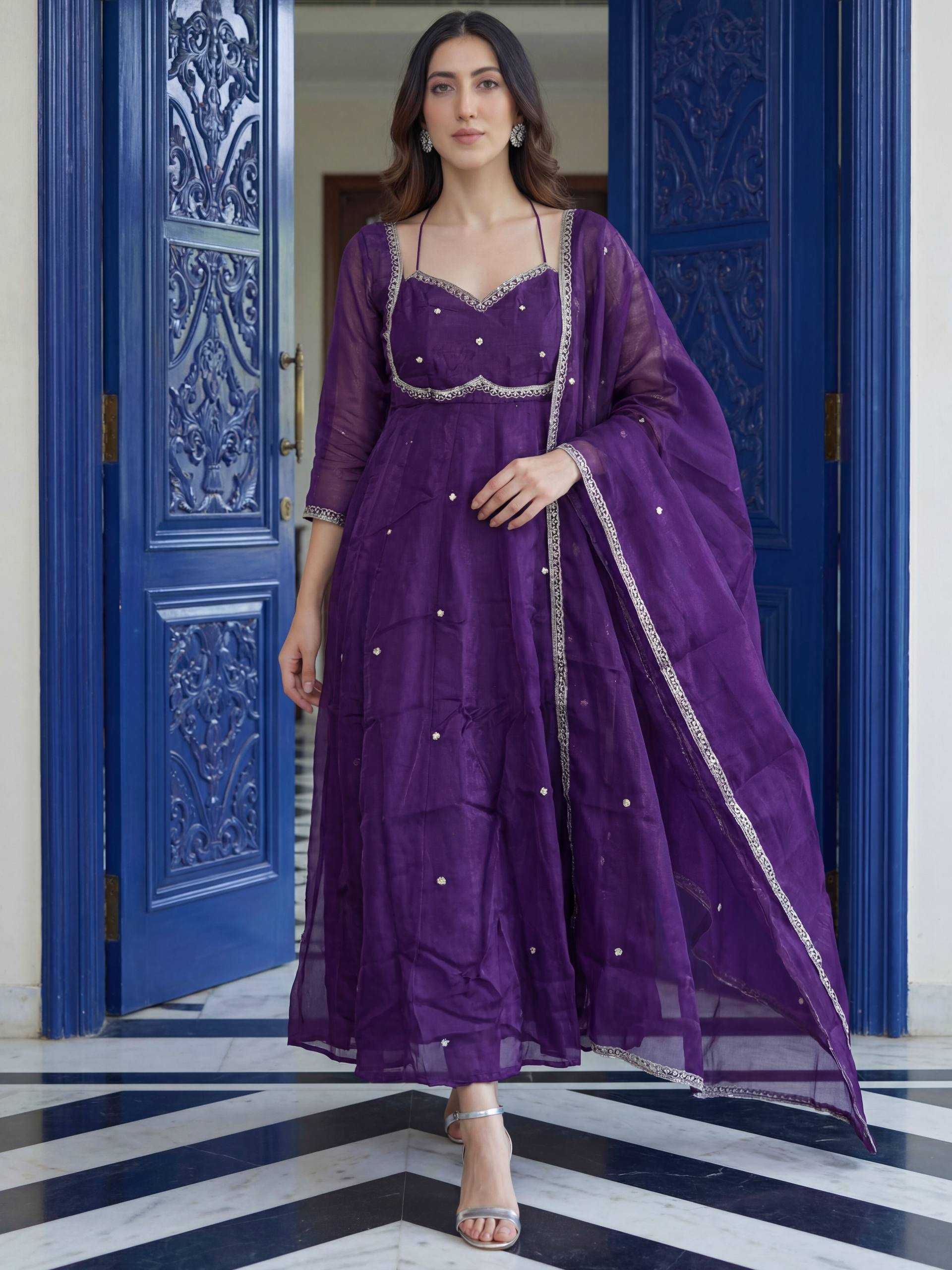 Ynf Pure Silk KESH533 5153 Gowns Wholesale Embroidery Gowns Designer Gowns Sequin Gowns Manufacturer- Kapda Export