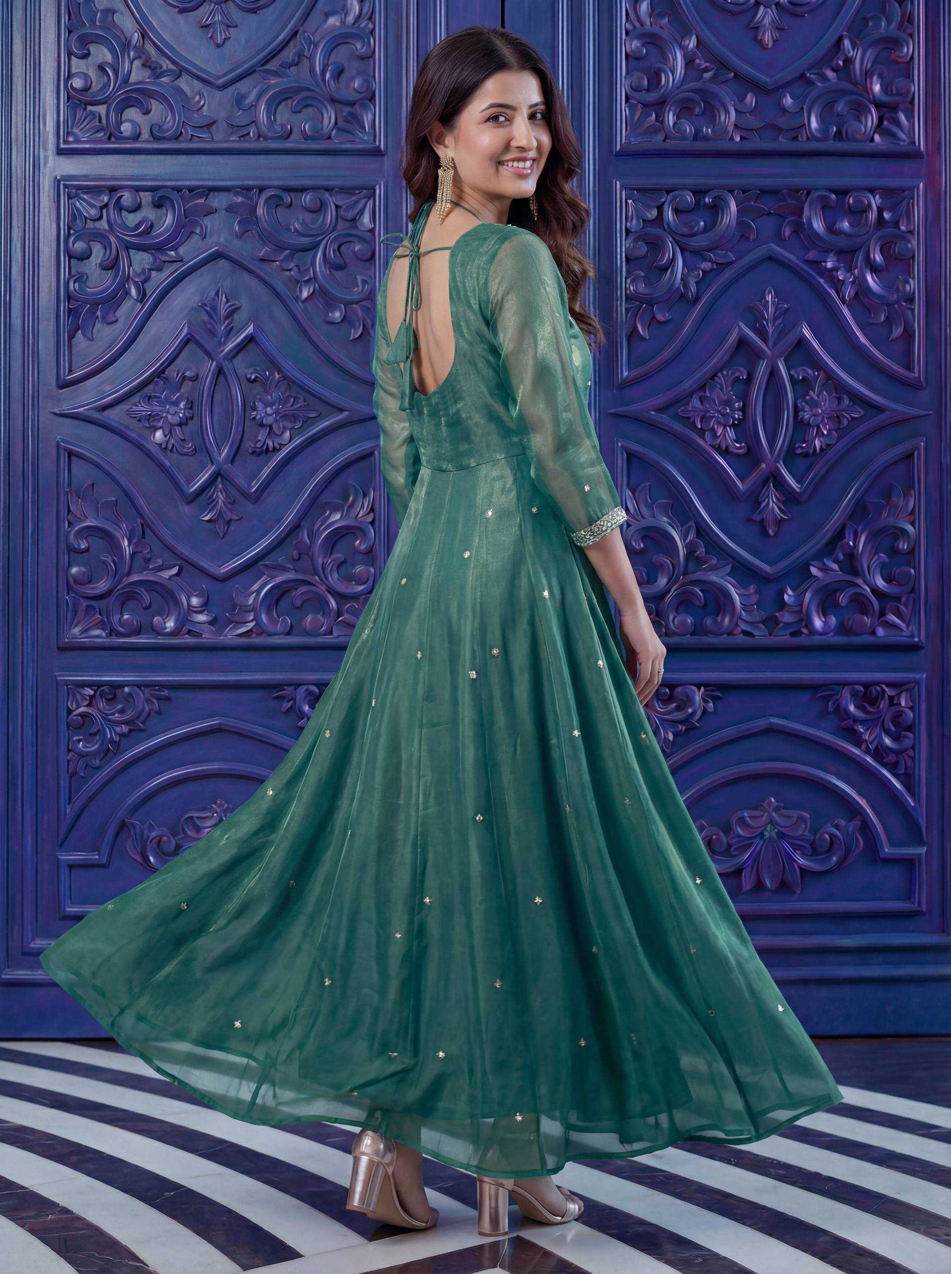 Ynf Pure Silk KESH533 5153 Gowns Wholesale Embroidery Gowns Designer Gowns Sequin Gowns Manufacturer- Kapda Export